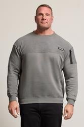 FIRETRAP Big & Tall Grey Olsen Sweatshirt | BadRhino 1