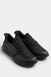 D555 Black PU Lace Shoes | BadRhino 1