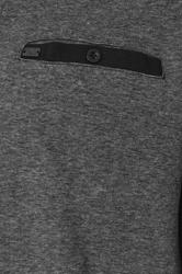 KAM Big & Tall Grey Sweat Long Sleeve Polo Shirt | BadRhino 3