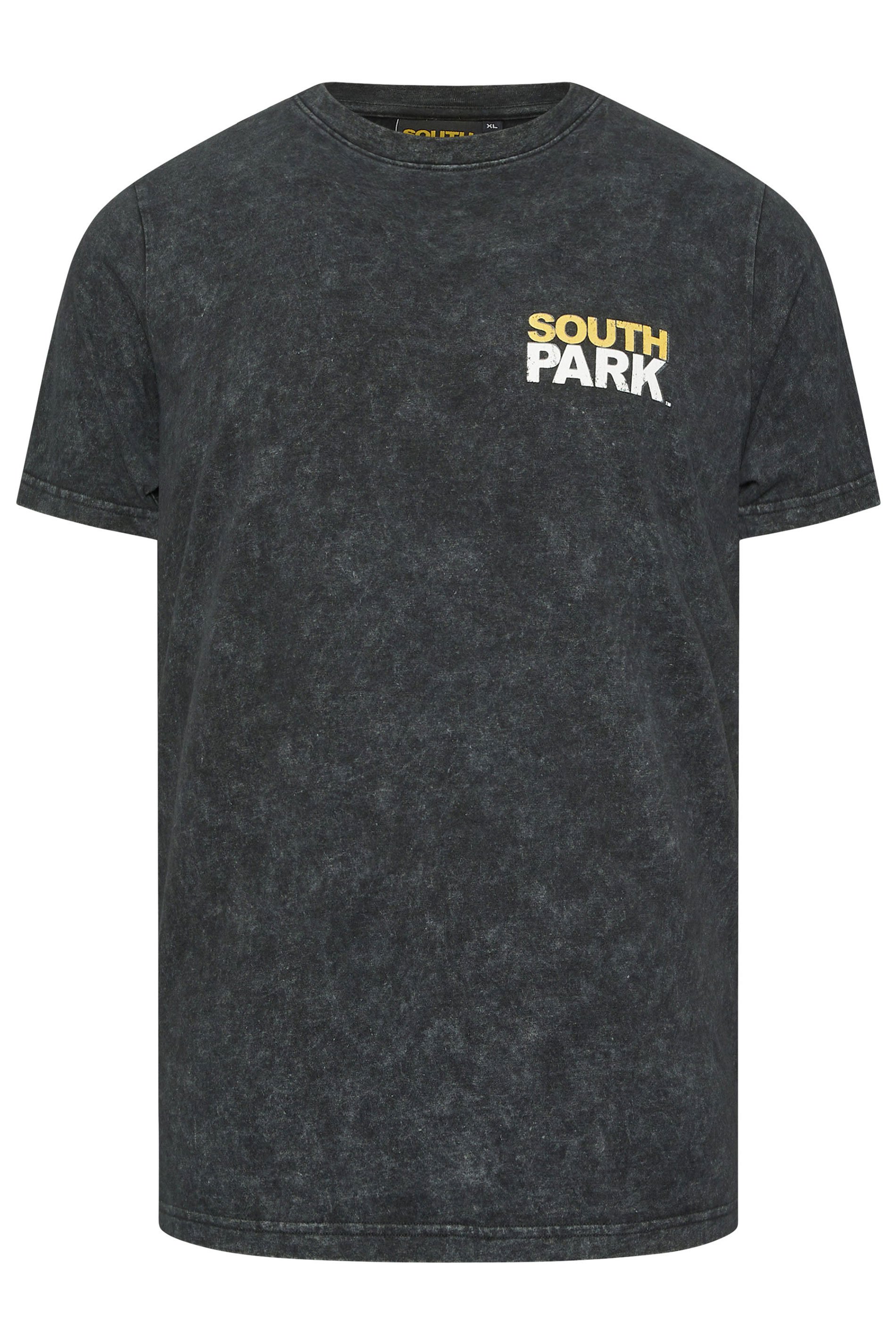 BadRhino Big & Tall Black Acid Wash Printed 'South Park' T-Shirt | BadRhino 6