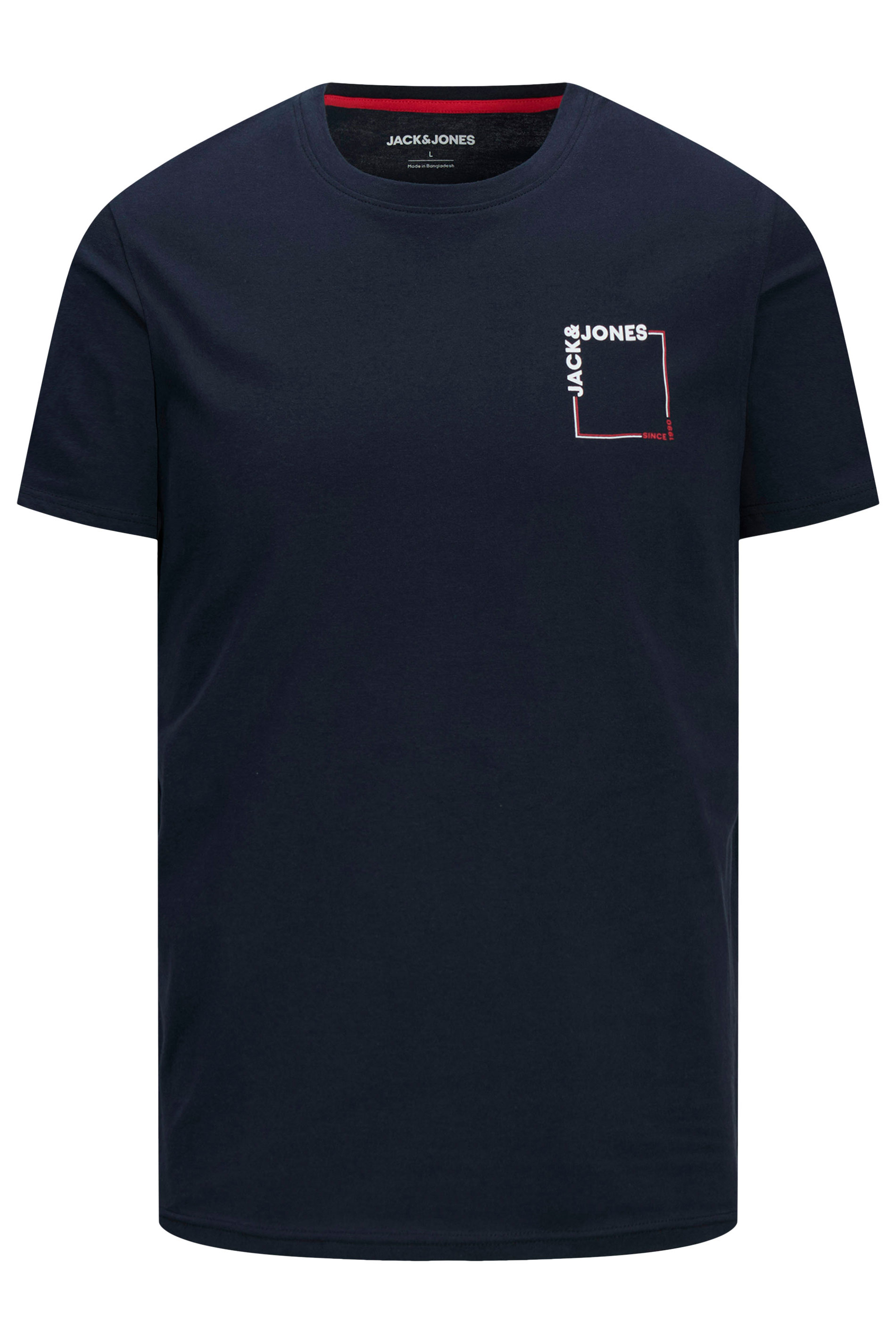 JACK & JONES Big & Tall Navy Blue 'Verner' T-Shirt & Short Set | BadRhino 4