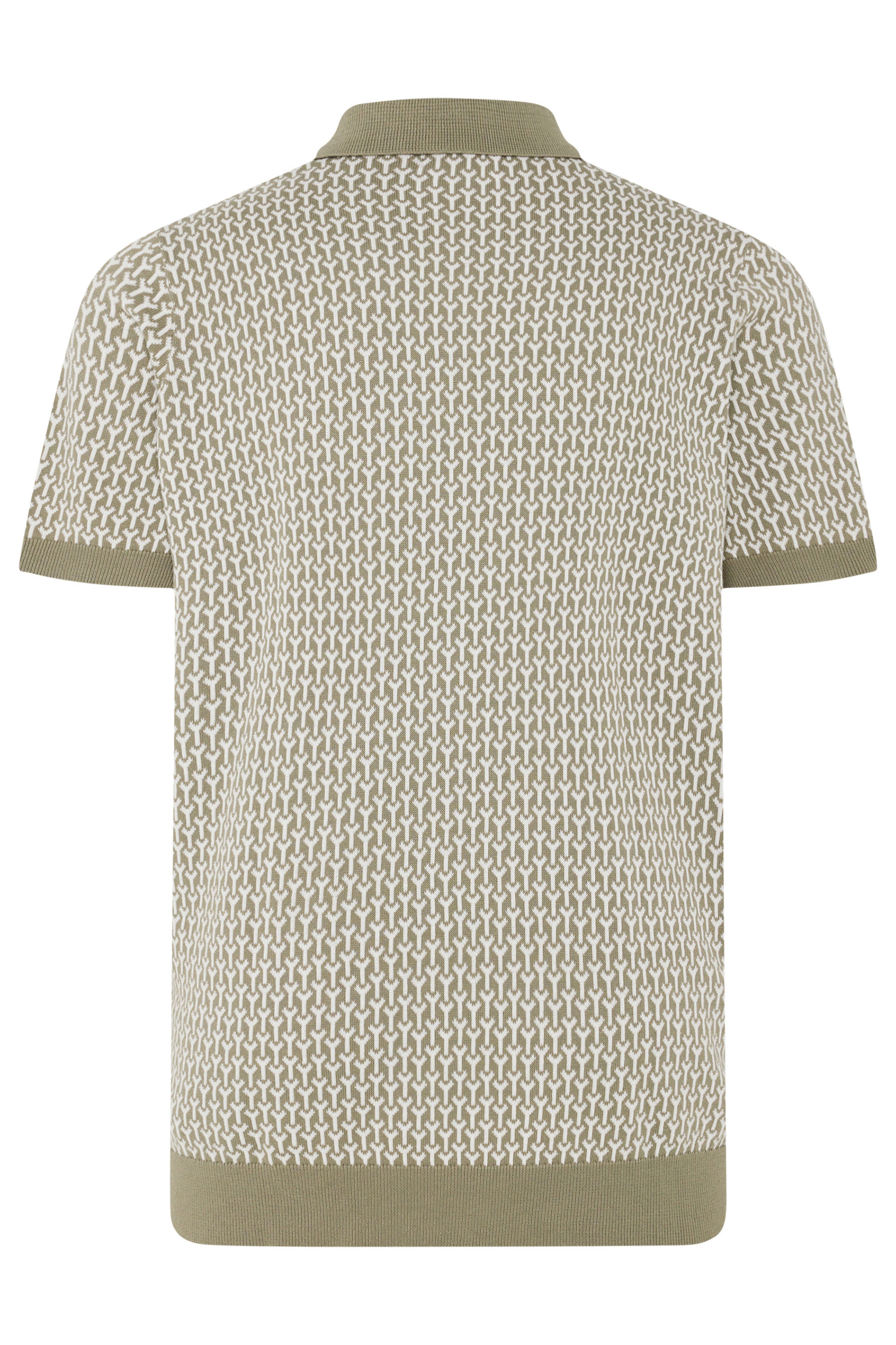 BadRhino Big & Tall Khaki Green Pattern Knitted Trophy Polo | BadRhino 6