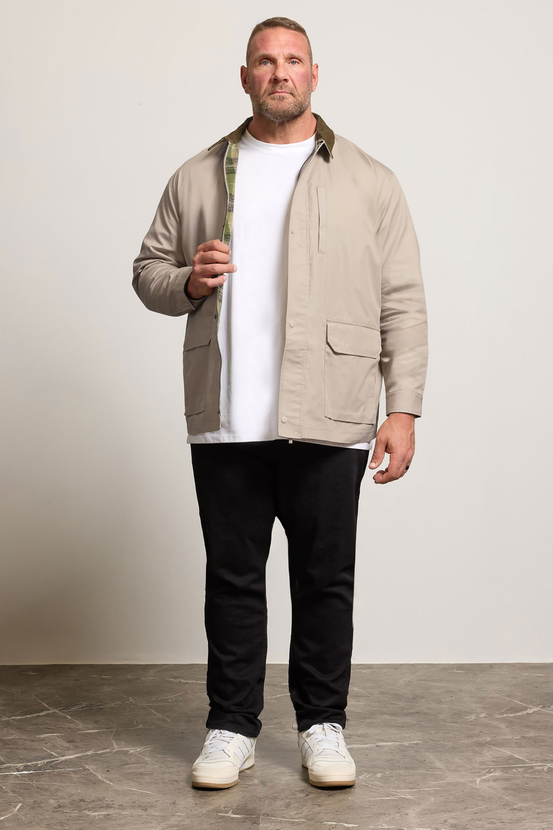 BadRhino Big & Tall Natural Brown Checked Lined Worker Jacket | BadRhino 5