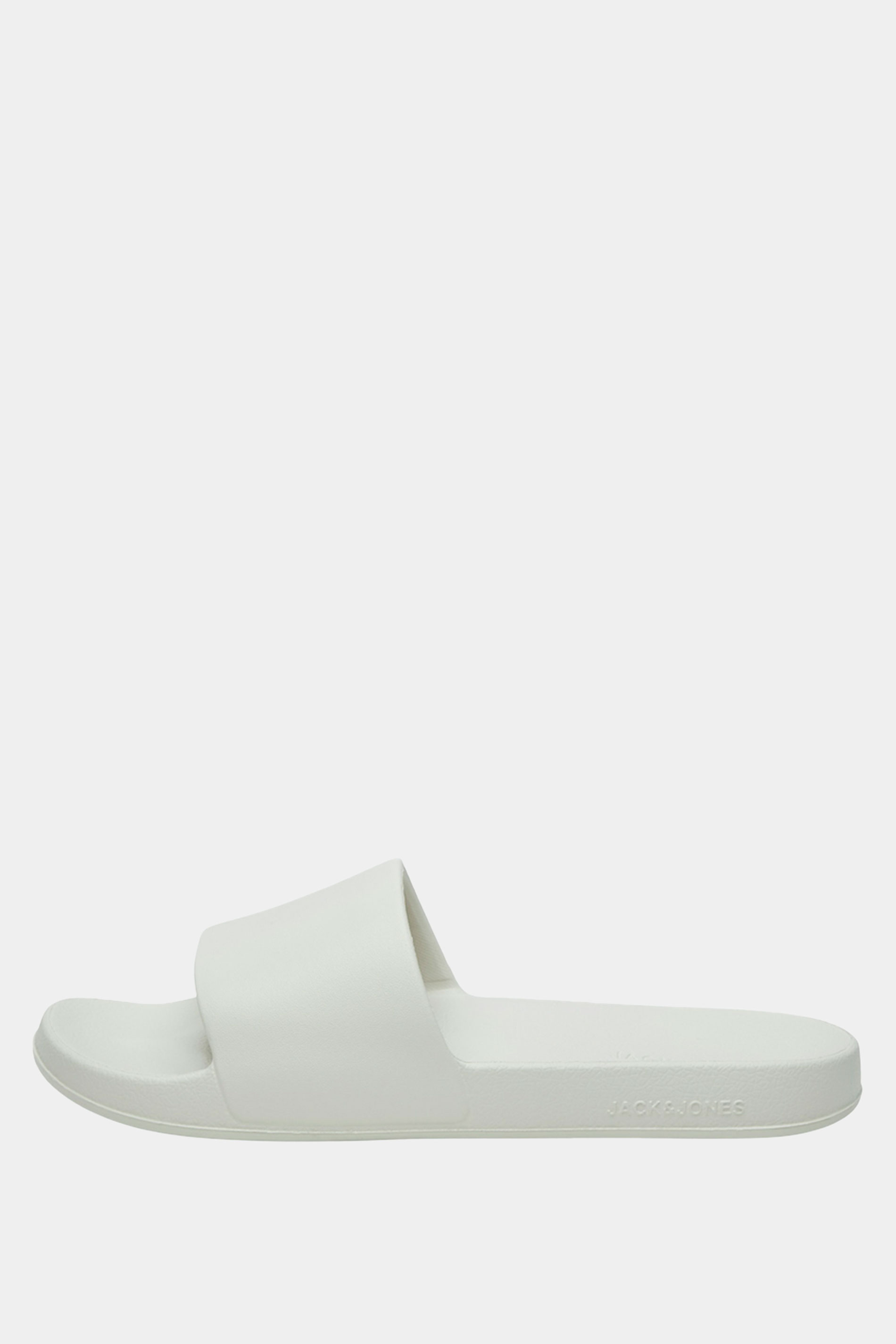 JACK & JONES Big & Tall Moonbeam White Moulded Sliders | BadRhino 2