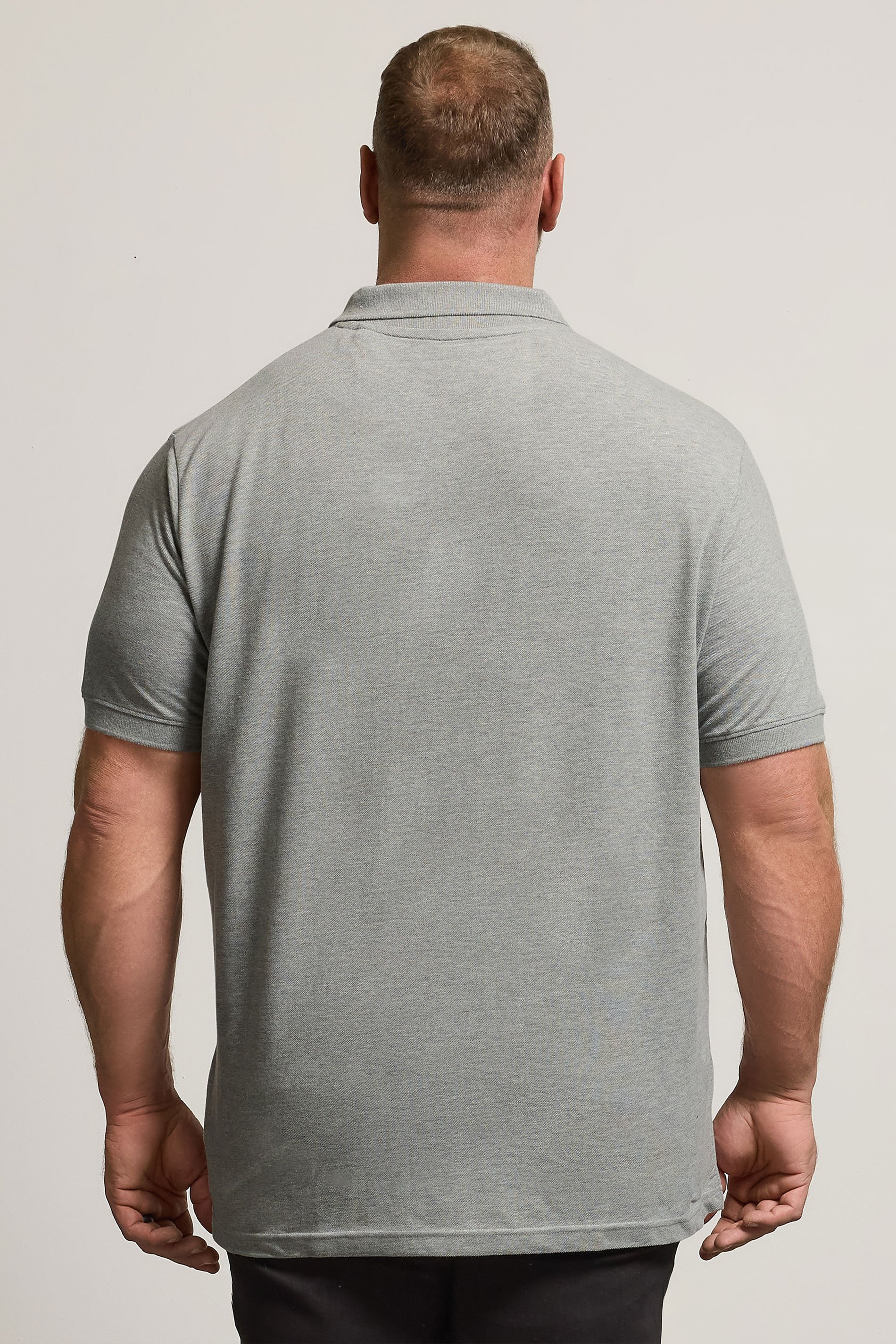 BadRhino Grey Marl Essential Polo Shirt | BadRhino 4