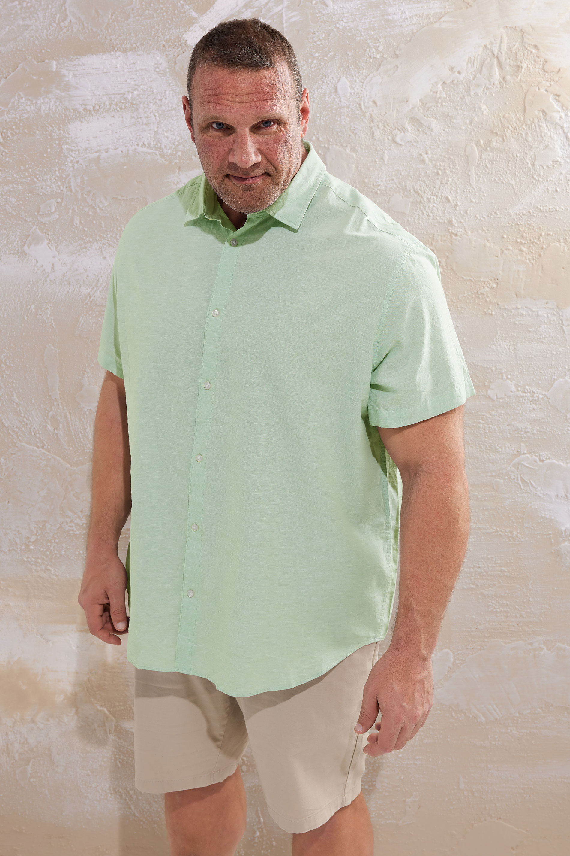 JACK & JONES Big & Tall Green Short Sleeve Shirt | BadRhino 1