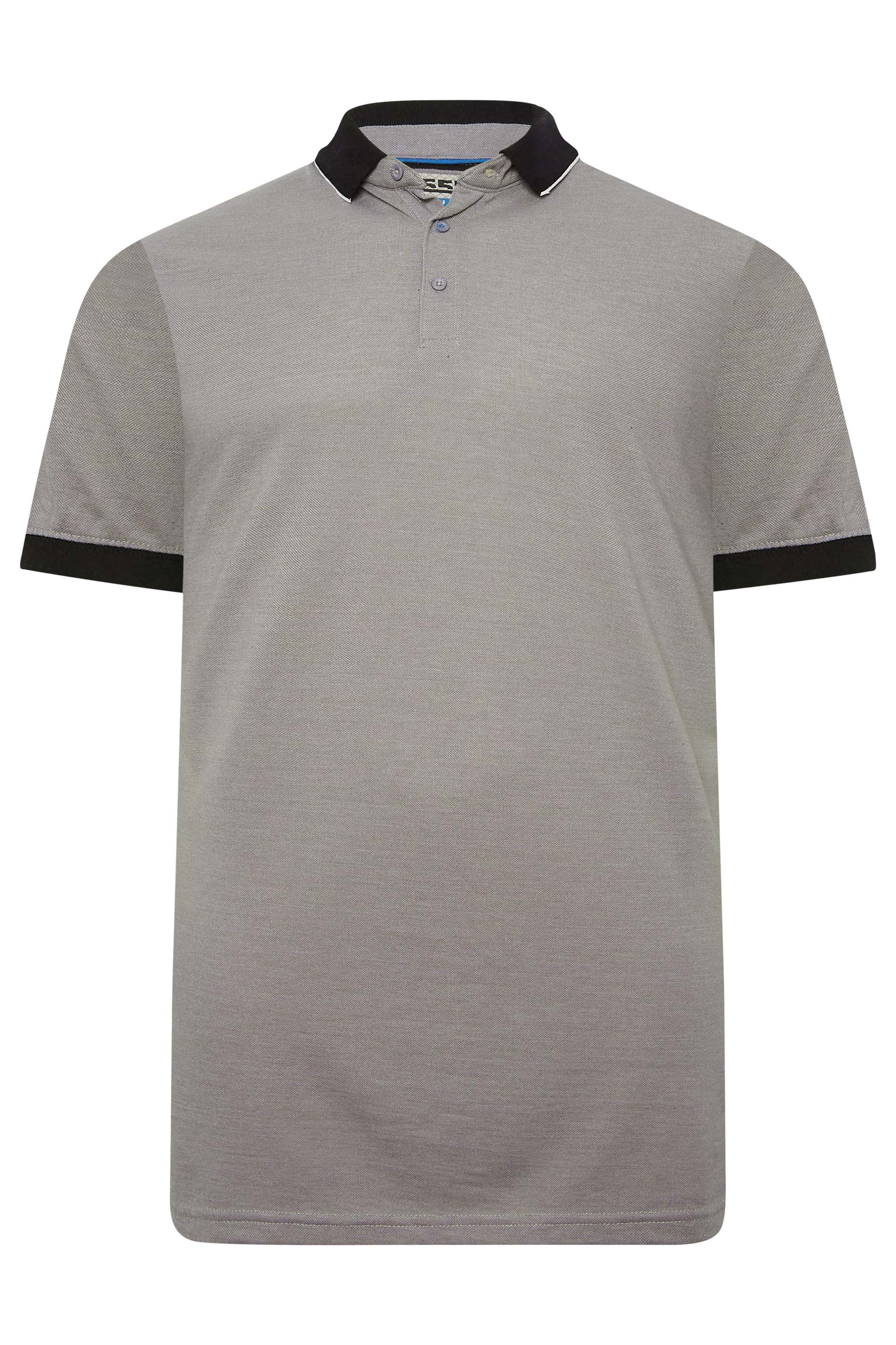D555 Big & Tall Grey Pique Polo Shirt | BadRhino 3