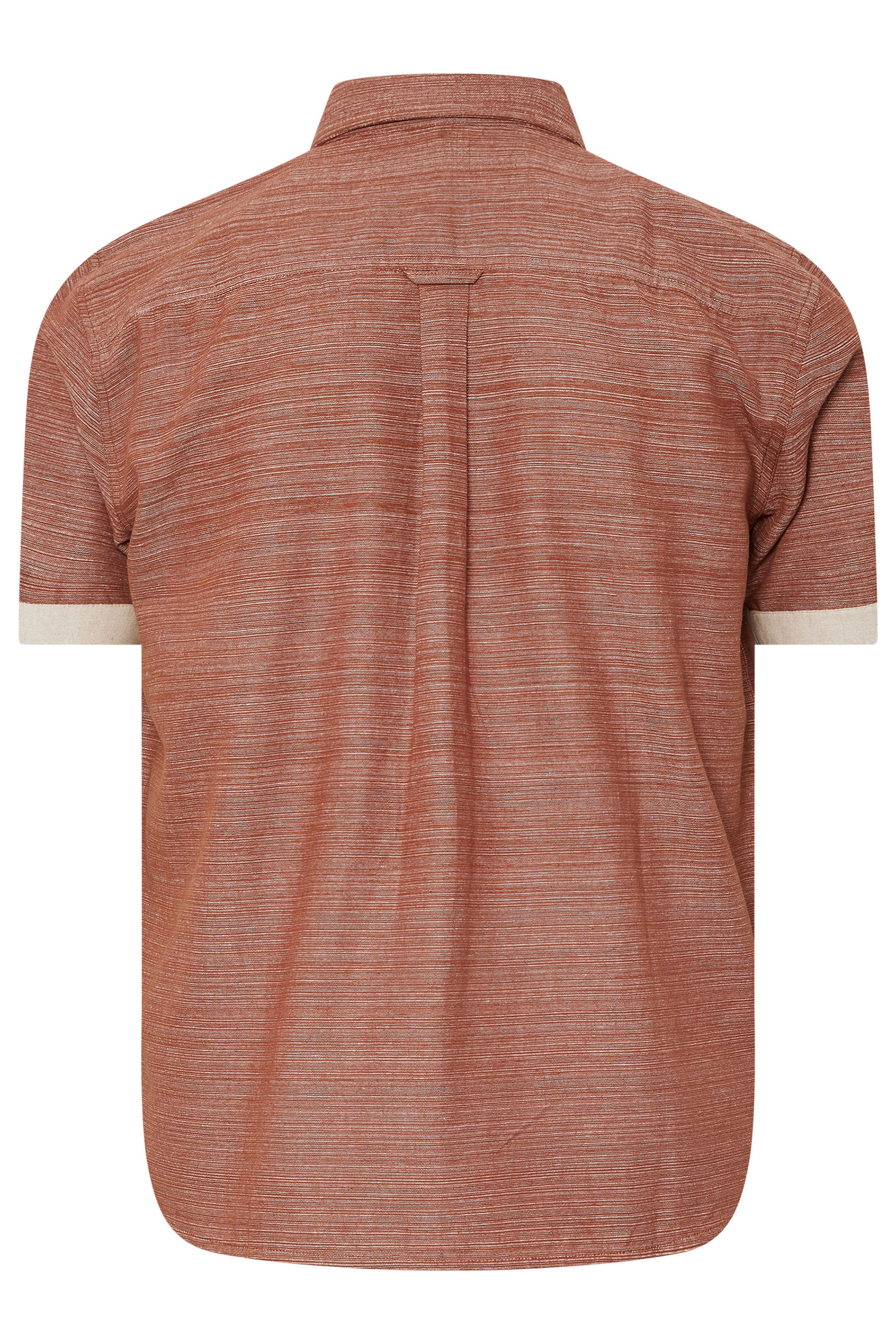 BadRhino Big & Tall Rust Orange Short Sleeve Slub Shirt | BadRhino 8
