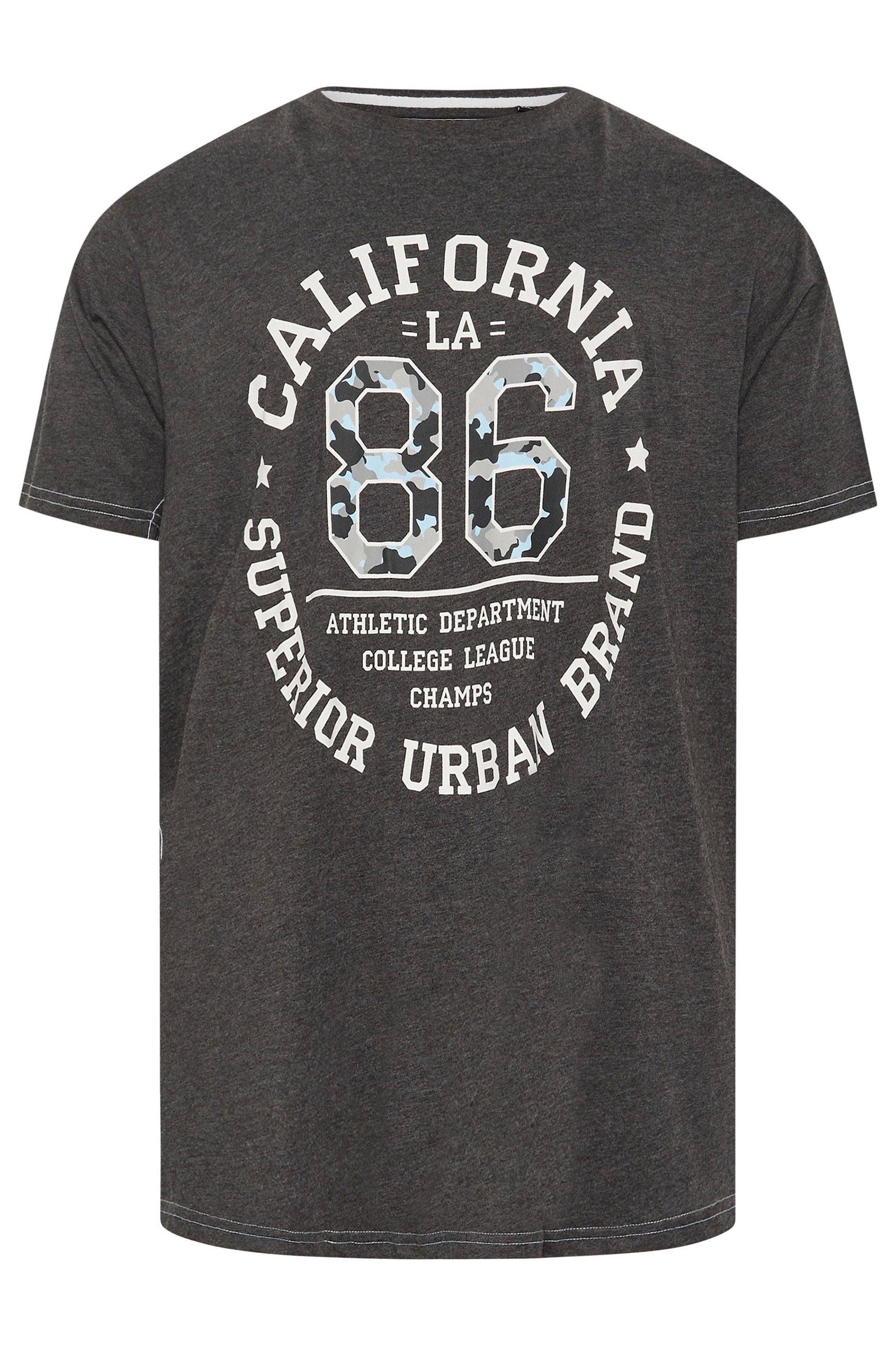 KAM Charcoal 'California 86' Graphic Print T-Shirt | BadRhino 3
