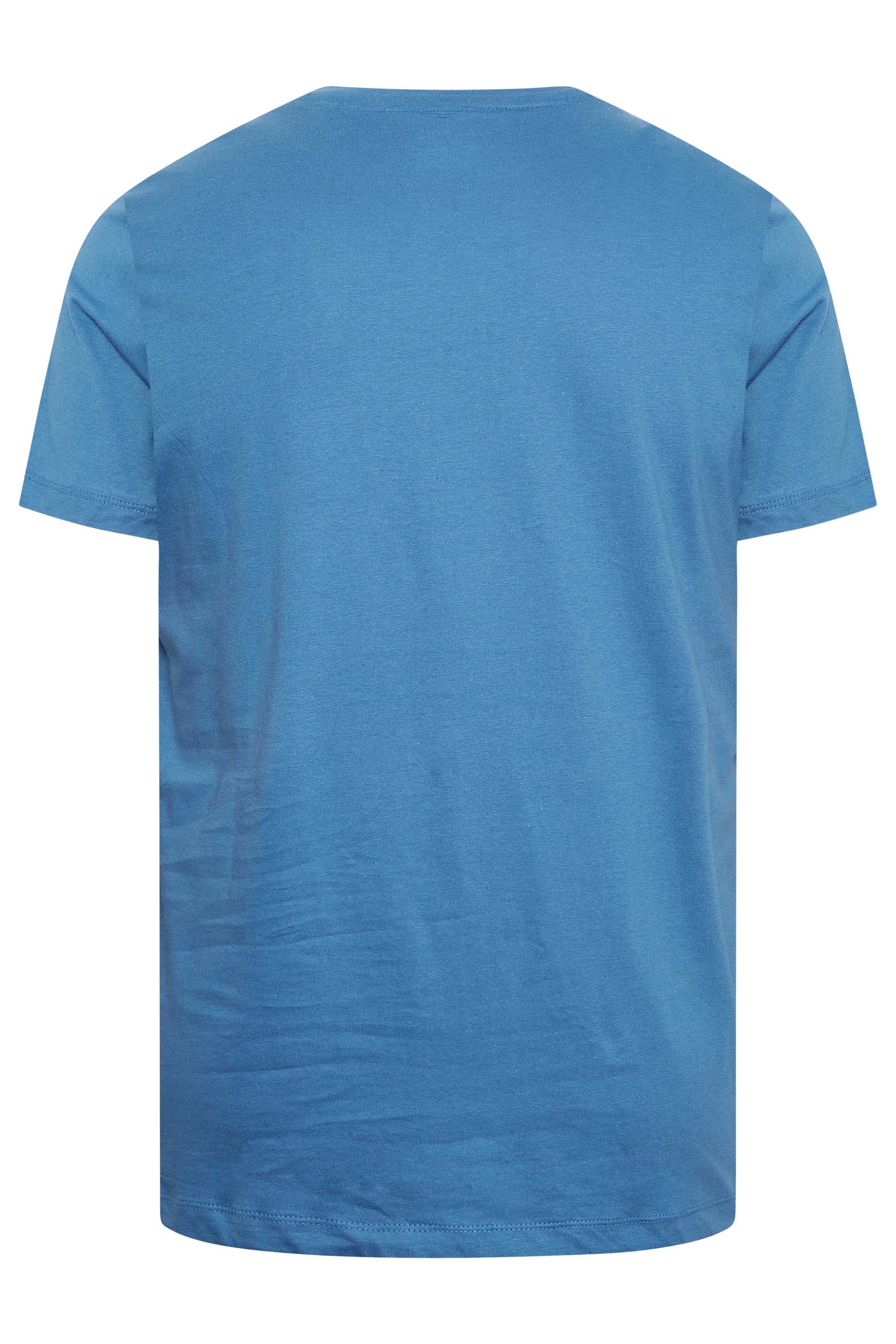BLEND Big & Tall Blue Vintage Logo Print T-Shirt | BadRhino