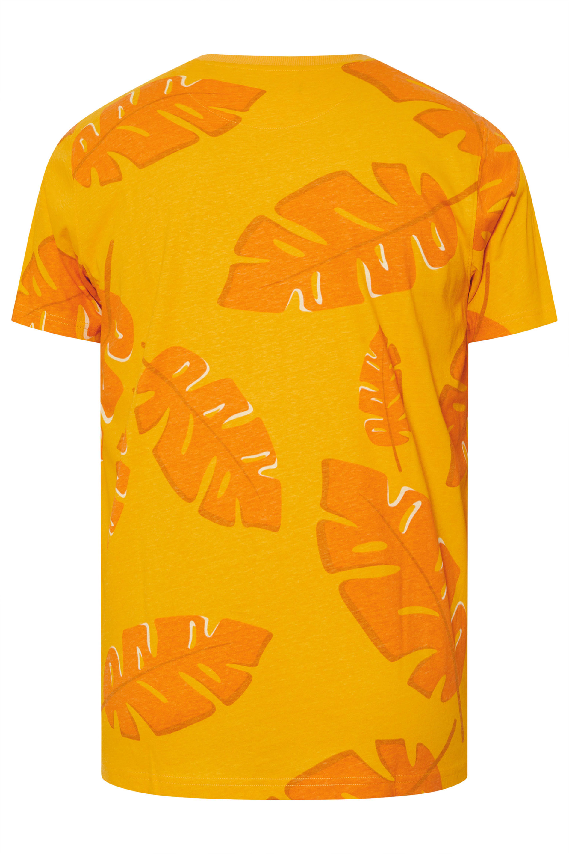 BadRhino Big & Tall Yellow Leaf Printed T-Shirt | BadRhino 8