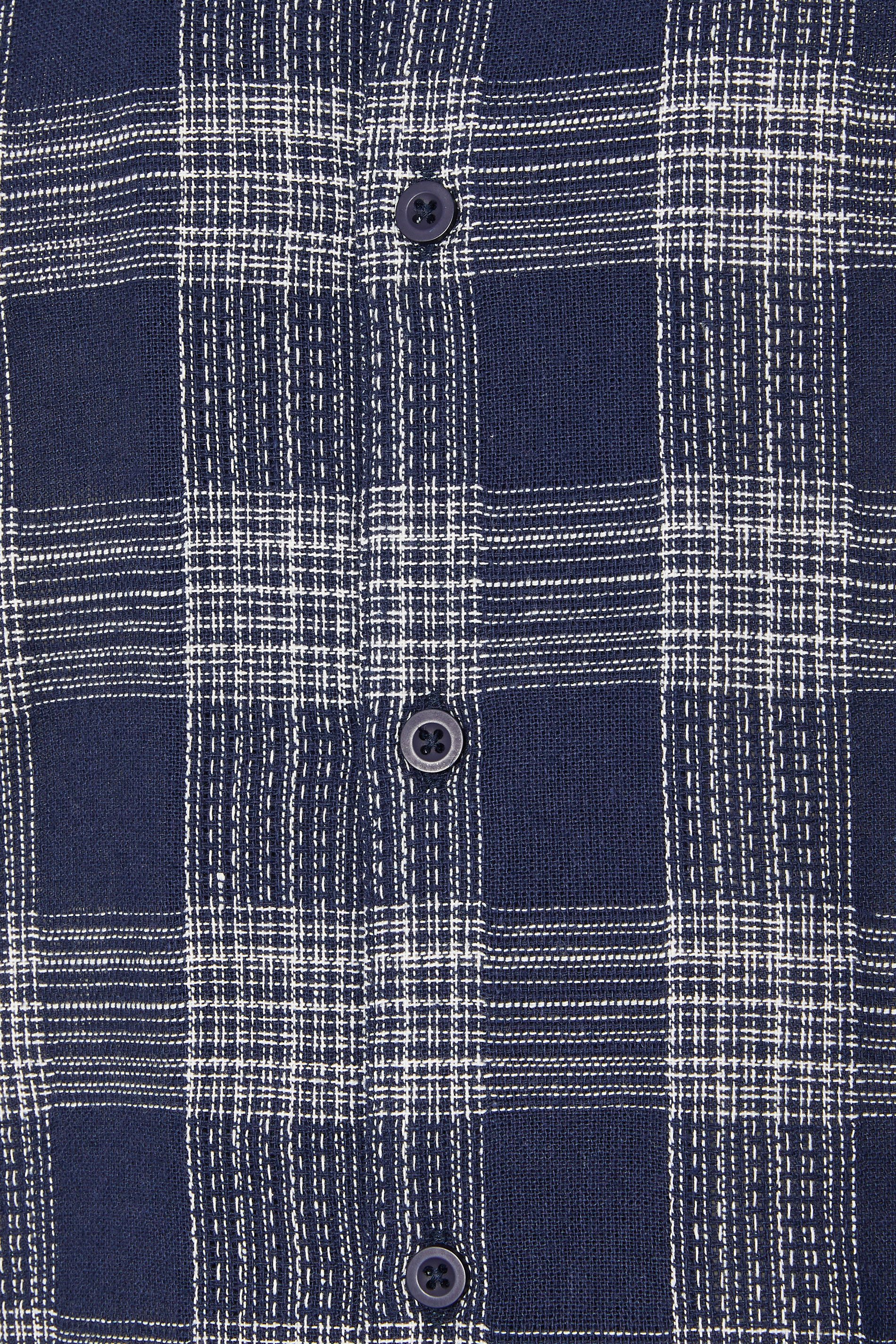 BadRhino Big & Tall Navy Blue Textured Check Print Shirt | BadRhino 6