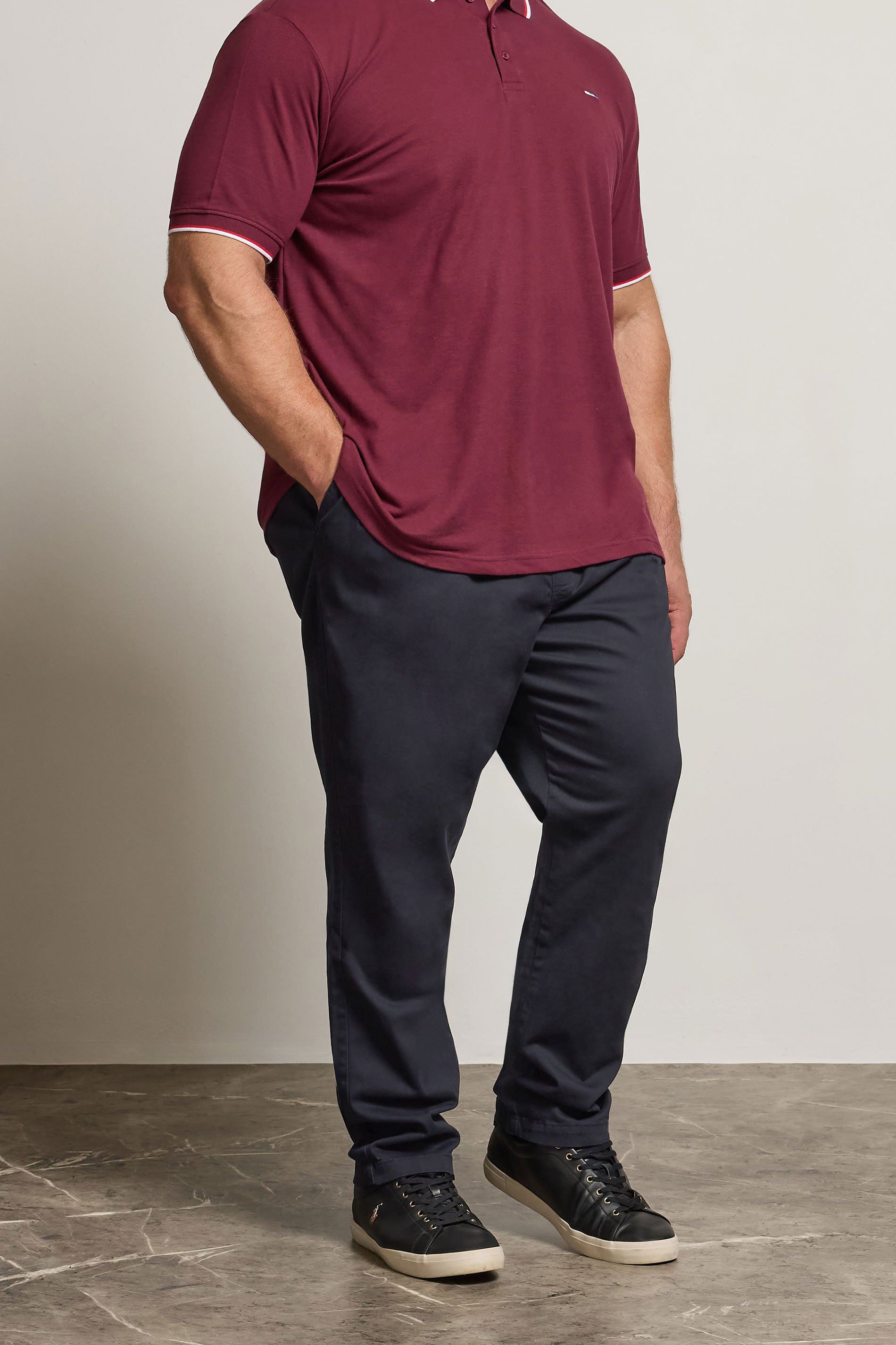 BadRhino Navy Blue Elasticated Waist Chinos | BadRhino 1