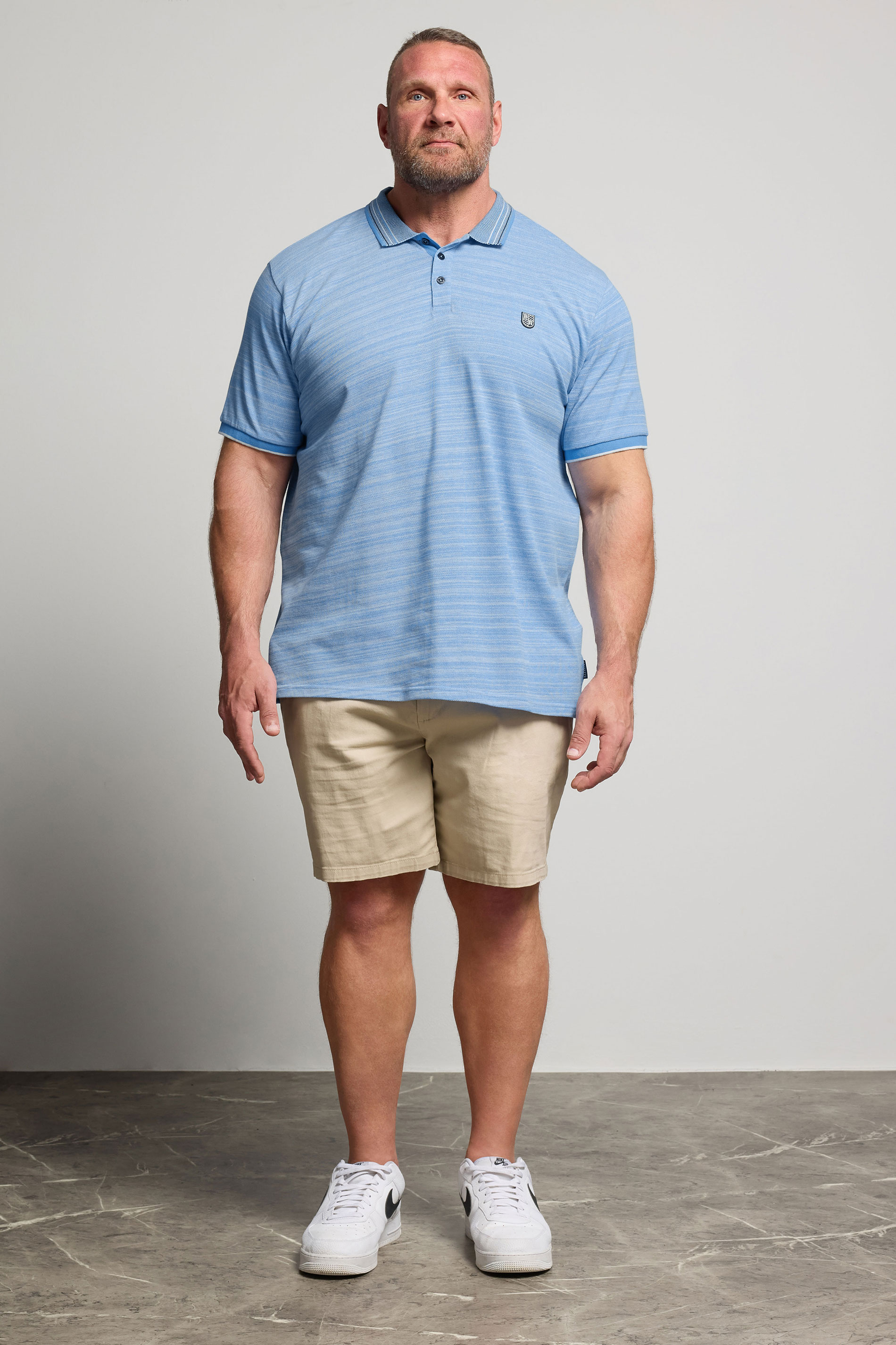 BadRhino Big & Tall Light Blue Jacquard Polo Shirt | BadRhnio 2