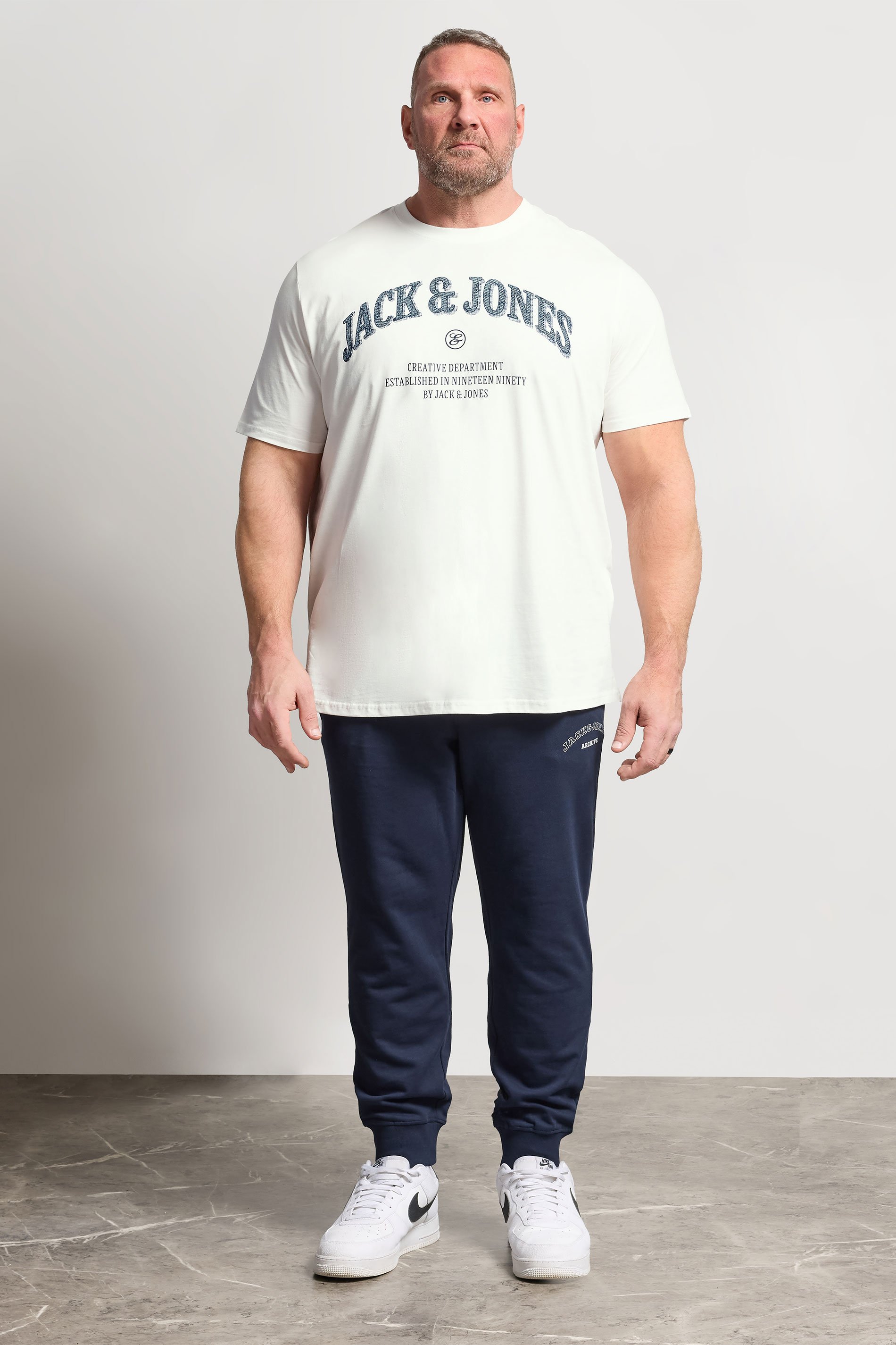 JACK & JONES Big & Tall Navy Blue Joggers | BadRhino 2