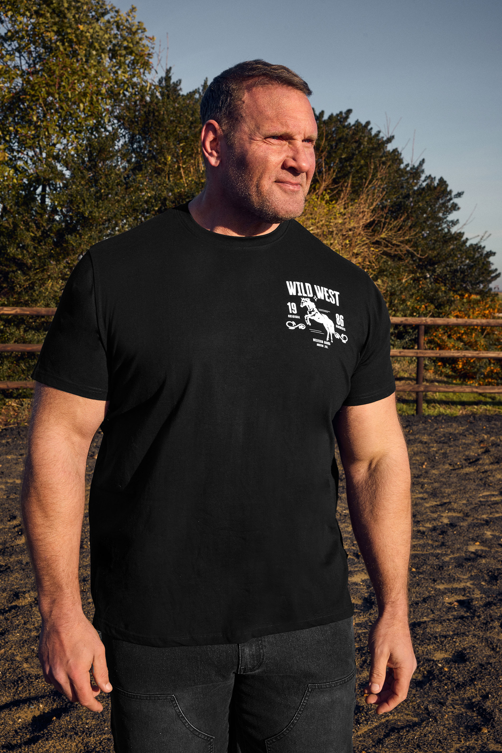 BadRhino Big & Tall Black 'Wild West' Graphic T-Shirt | BadRhino 1
