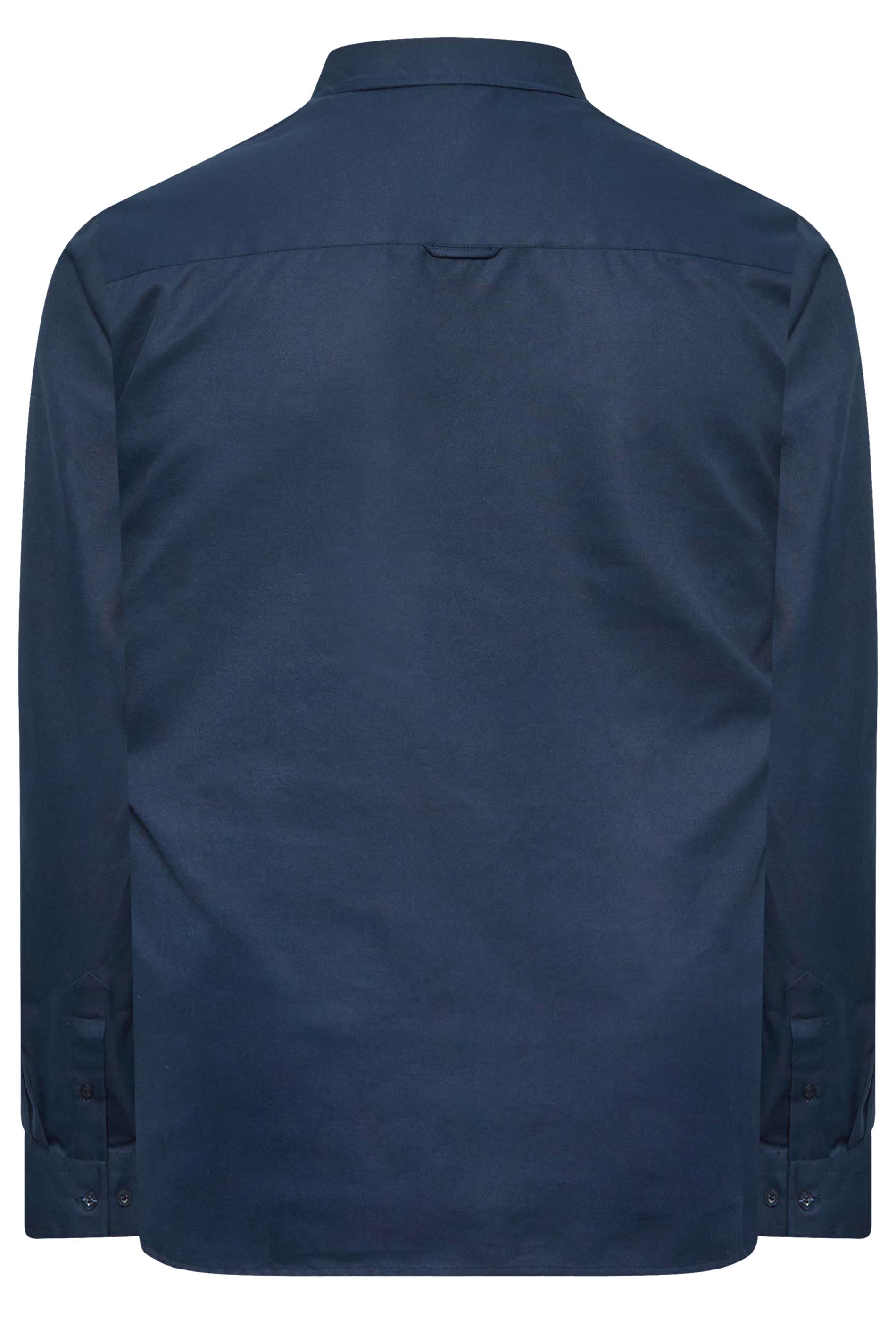 D555 Big & Tall Navy Blue Long Sleeve Oxford Shirt | BadRhino 4