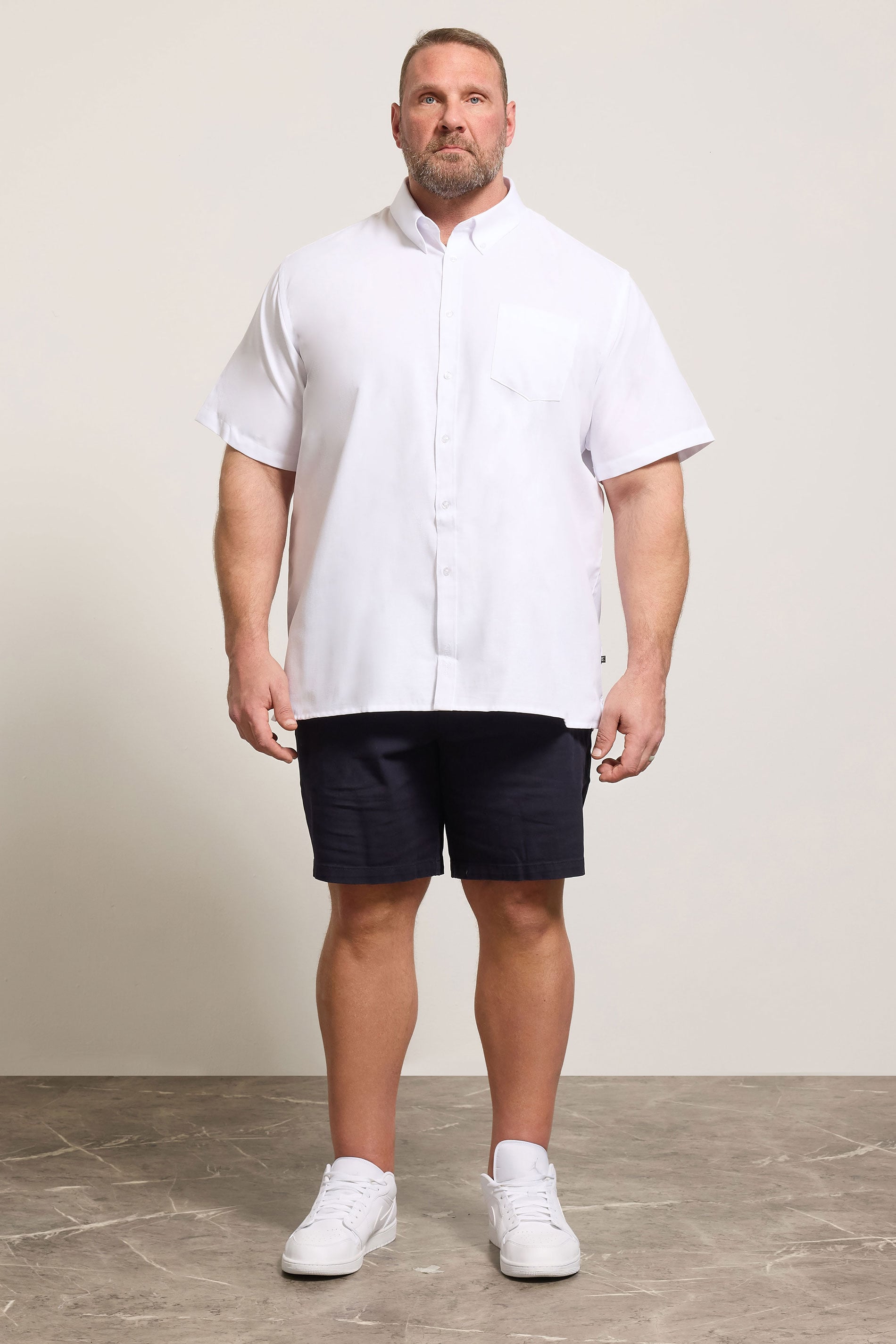 KAM White Oxford Short Sleeve Shirt | BadRhino 1