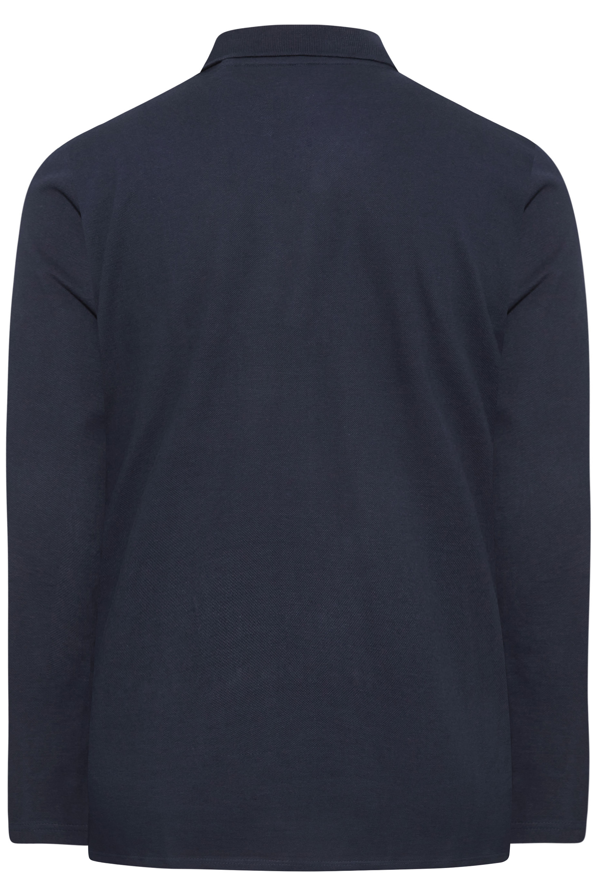 BadRhino Navy Blue Essential Long Sleeve Polo Shirt | BadRhino 7