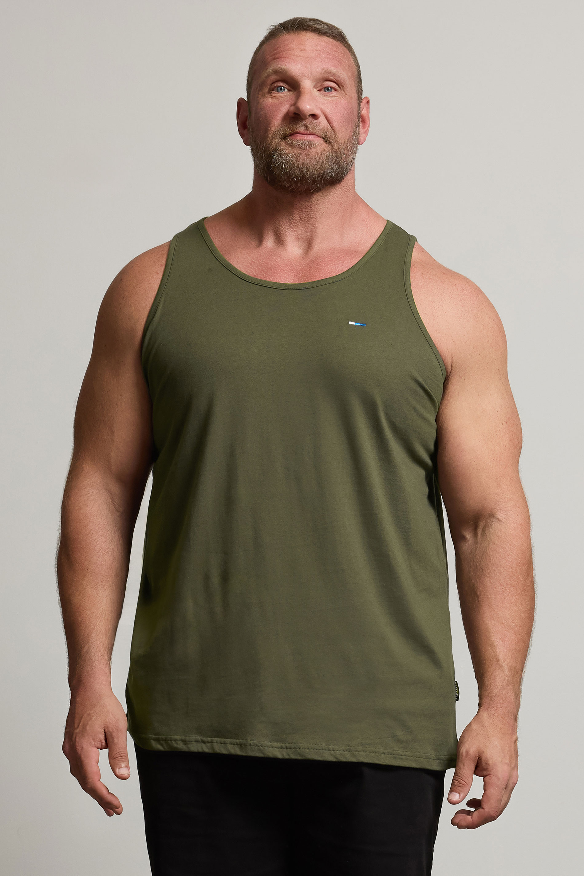 BadRhino Khaki Green Plain Vest Top | BadRhino 1