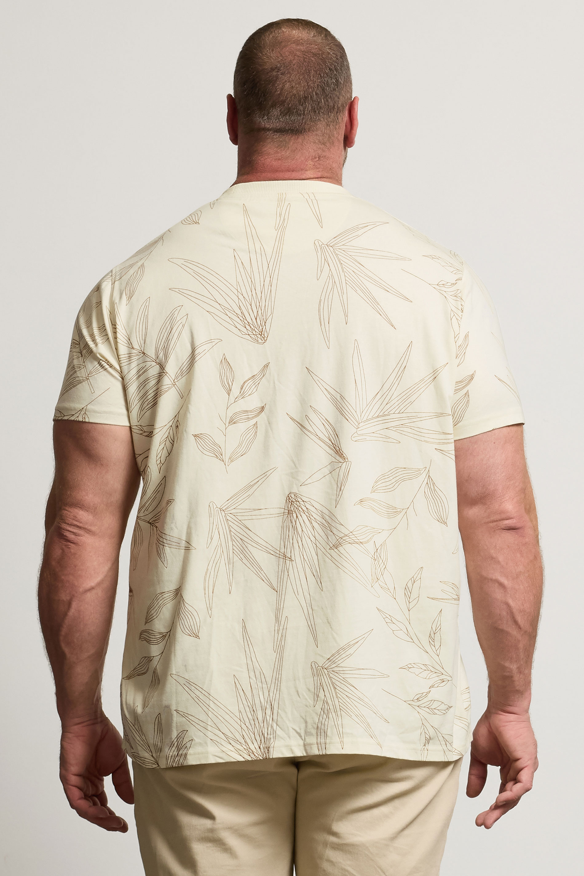 BadRhino Big & Tall Natural Brown Leaf Printed T-Shirt | BadRhino 2