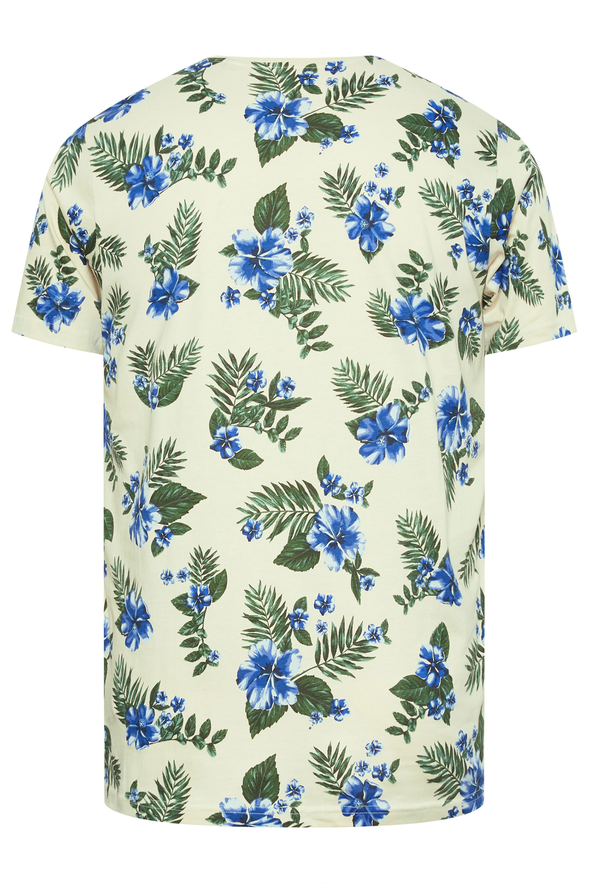 BadRhino Big & Tall Cream Floral Print Short Sleeve T-Shirt | BadRhino 4