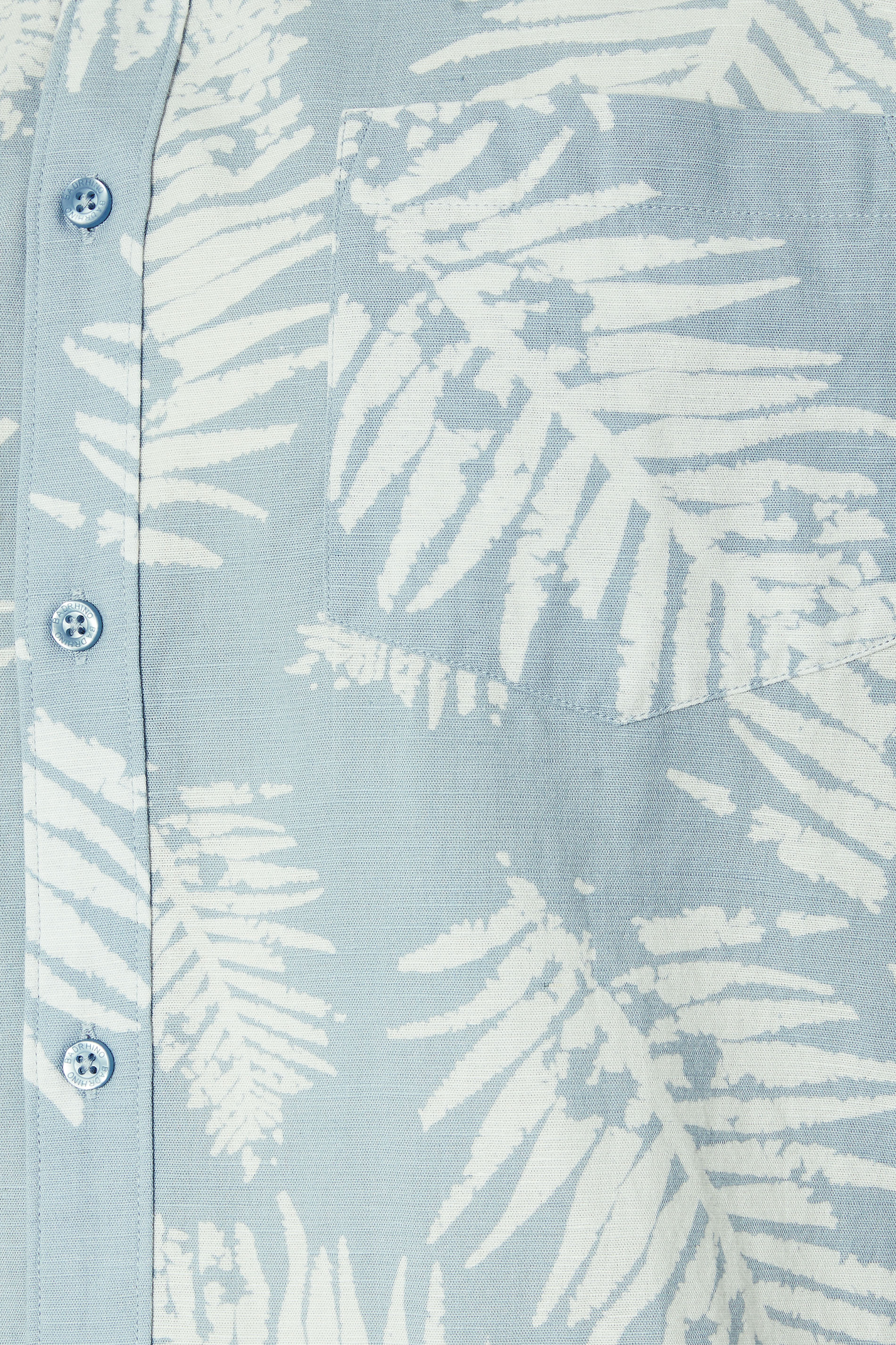 BadRhino Big & Tall Dusky Blue Palm Leaf Linen Shirt | BadRhino 6