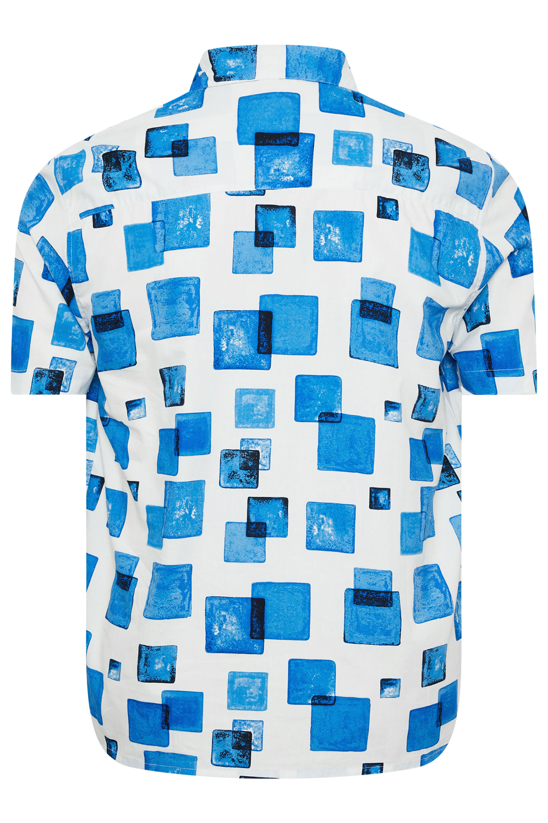 BadRhino BIg & Tall White Square Print Peached Short Sleeve Shirt | BadRhino 8