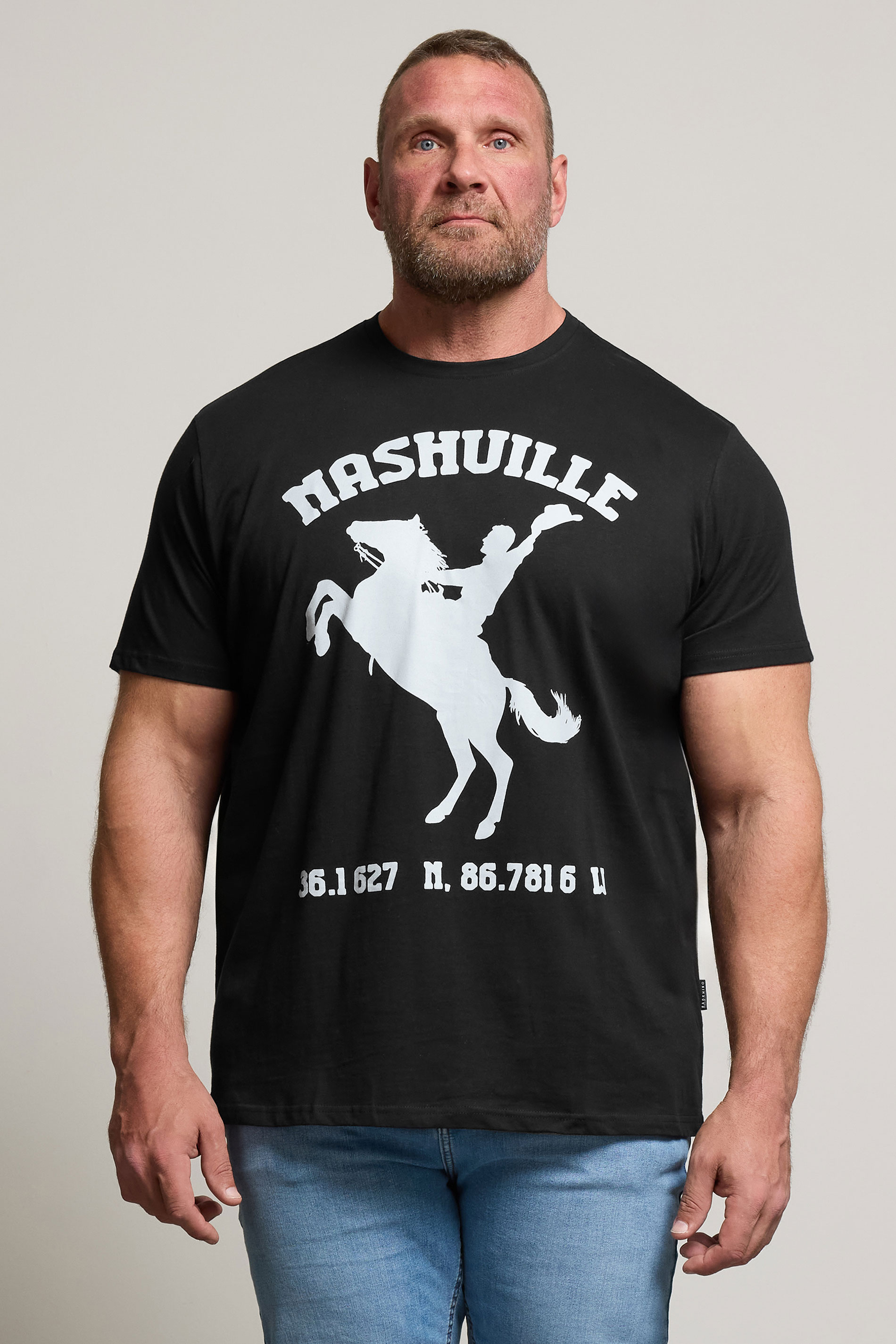BadRhino Big & Tall Black 'Nashville' Graphic T-Shirt 2
