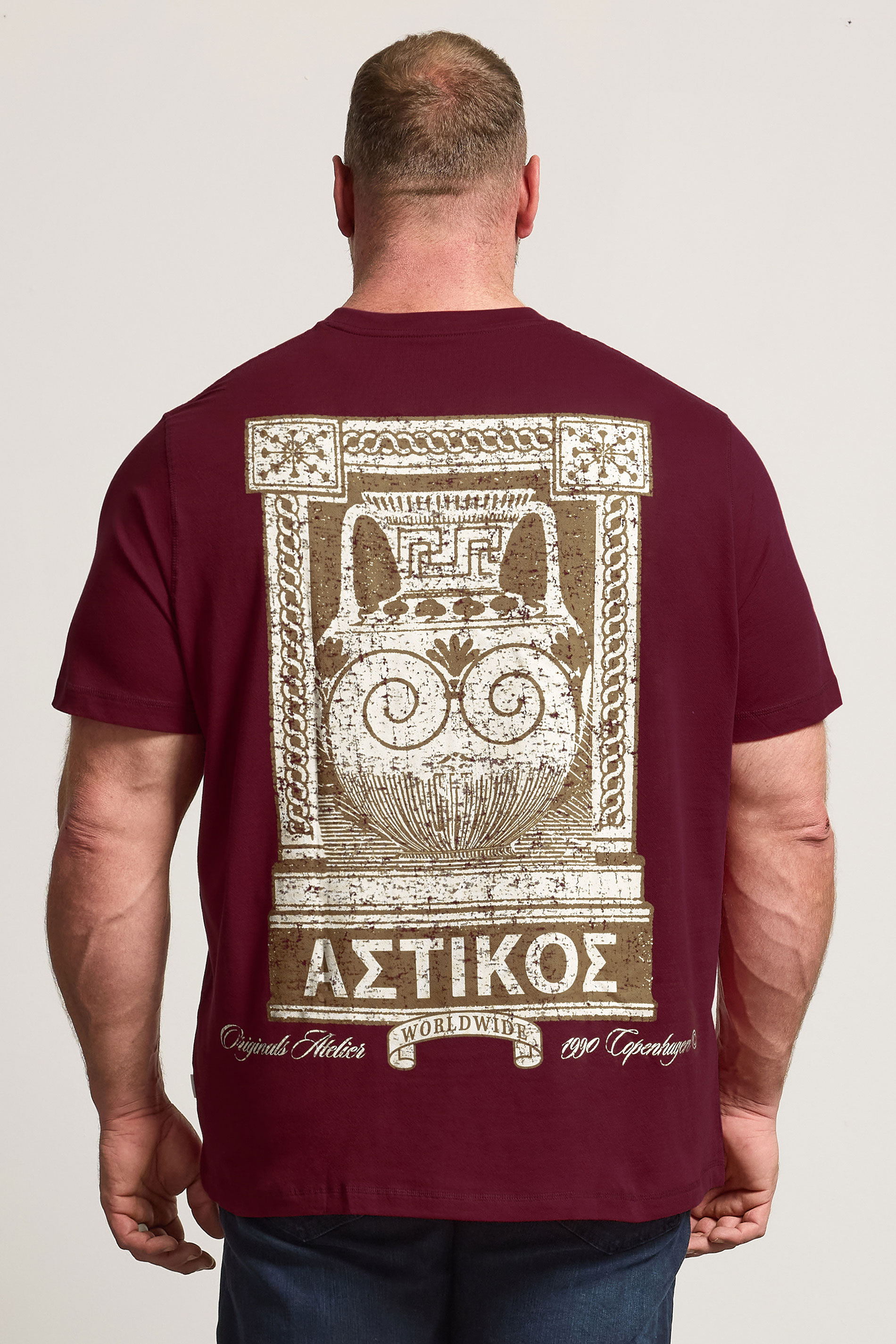 JACK & JONES Big & Tall Red Back Print T-Shirt | BadRhino 3