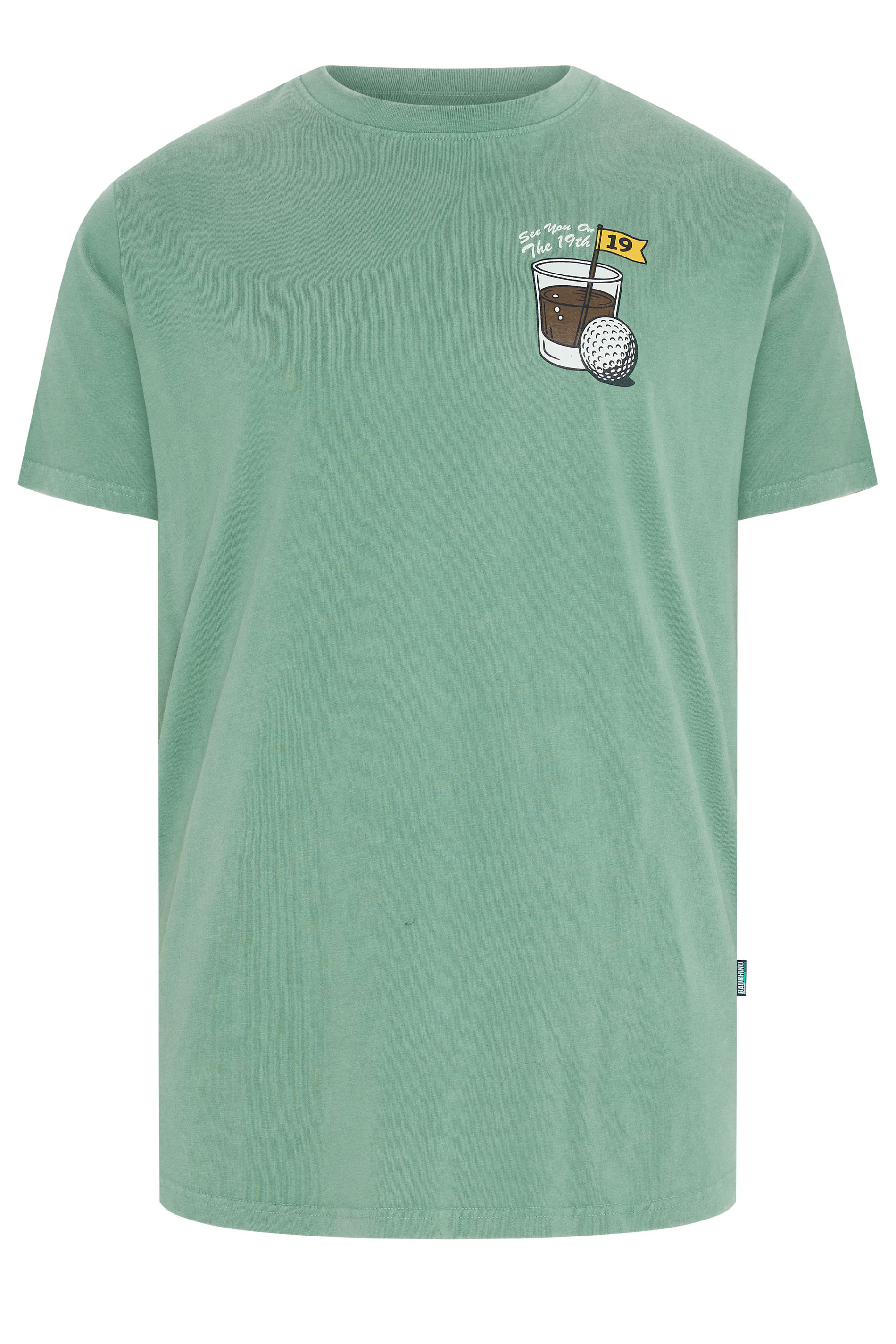 BadRhino Big & Tall Green Extra Long Pigment Dye Golf Graphic T-Shirt | BadRhino 6