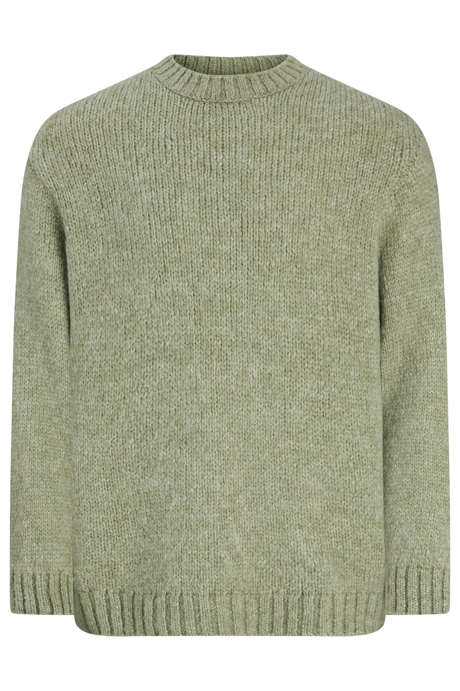 JACK & JONES Big & Tall Seagrass Green Crew Neck Knit Jumper | BadRhino 1