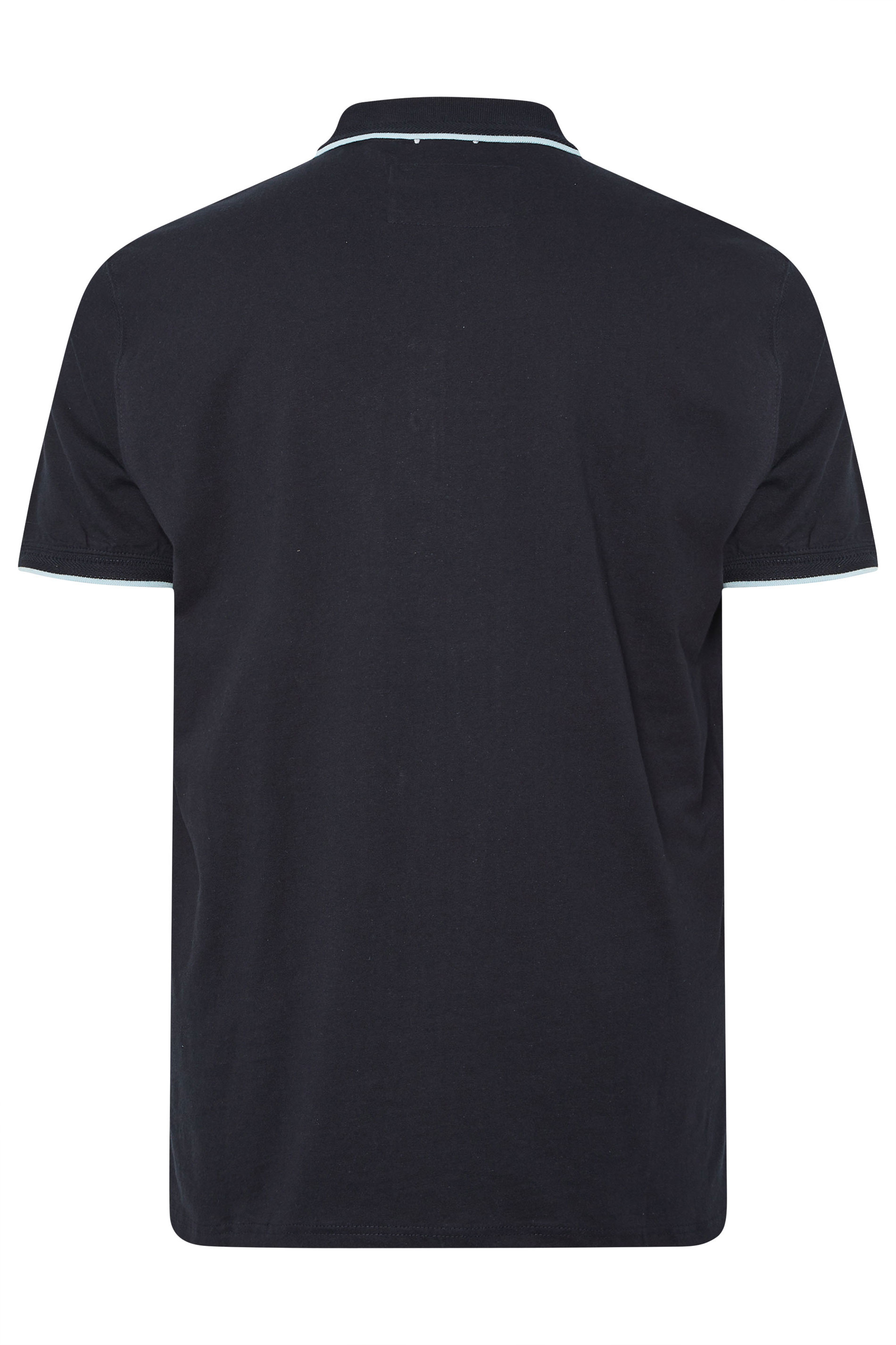 D555 Big & Tall Blue Cut & Sew Block Stripe Polo Shirt | BadRhino 4