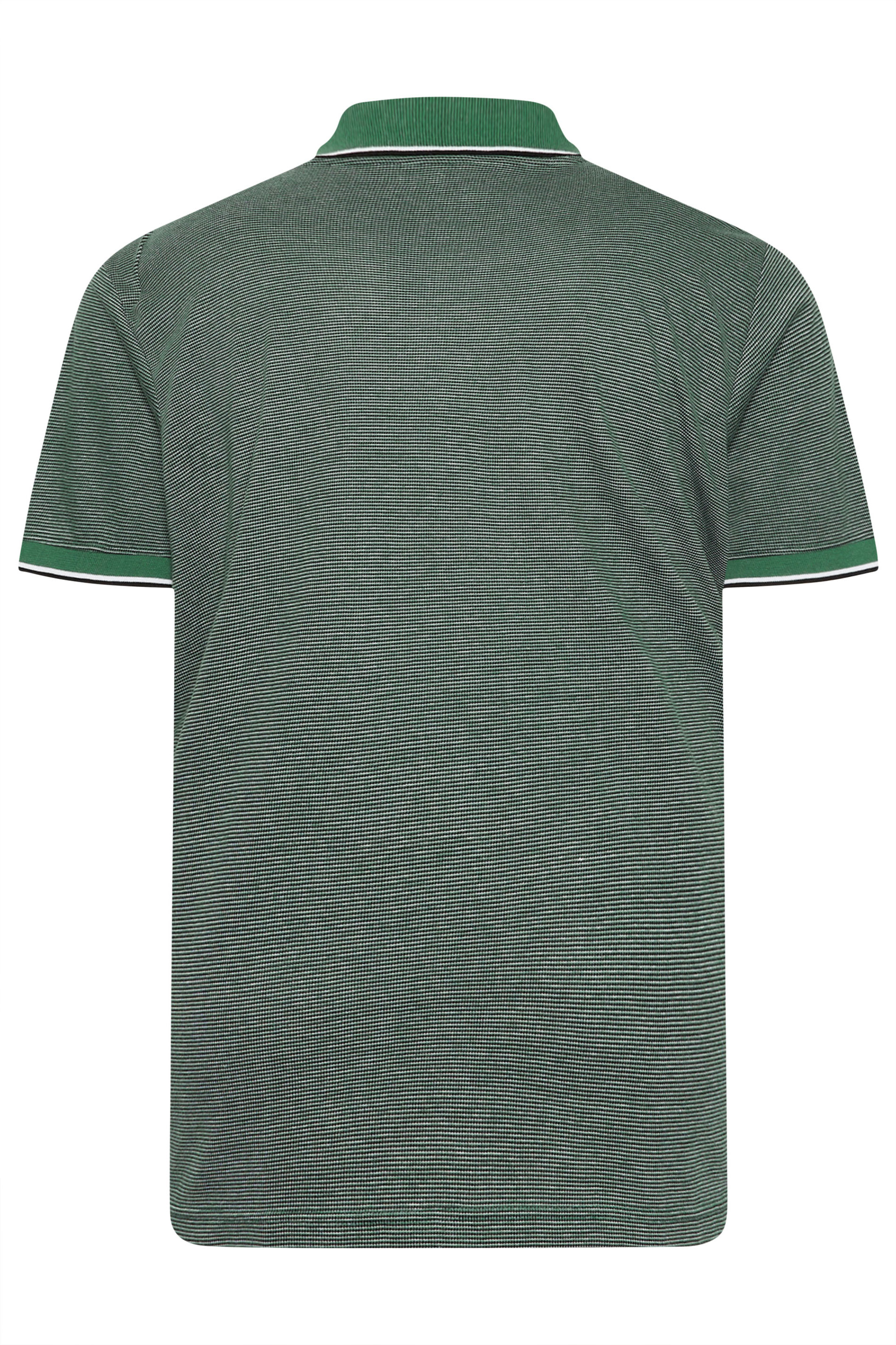 BadRhino Big & Tall Green Fine Stripe Tipped Polo Shirt | BadRhino 8