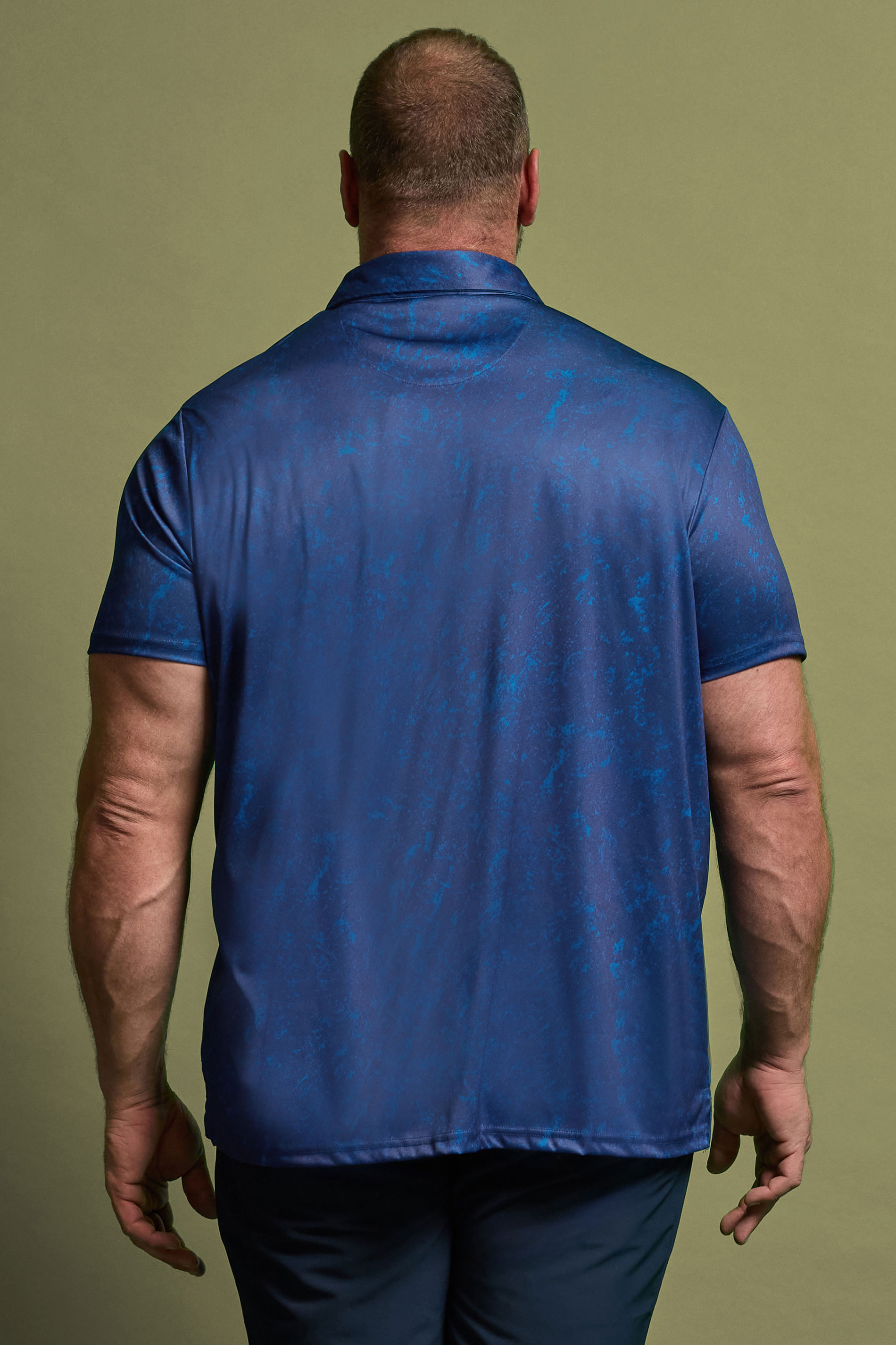 BadRhino Golf Big & Tall Blue Marble Print Polo Shirt | BadRhino 3