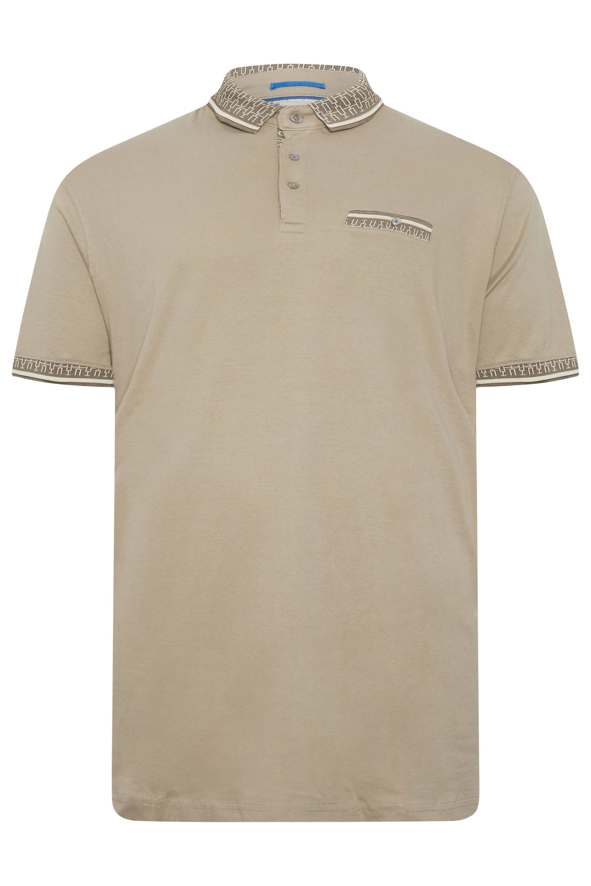 D555 Big & Tall Stone Brown Interlock Jacquard Polo Shirt | BadRhino 2
