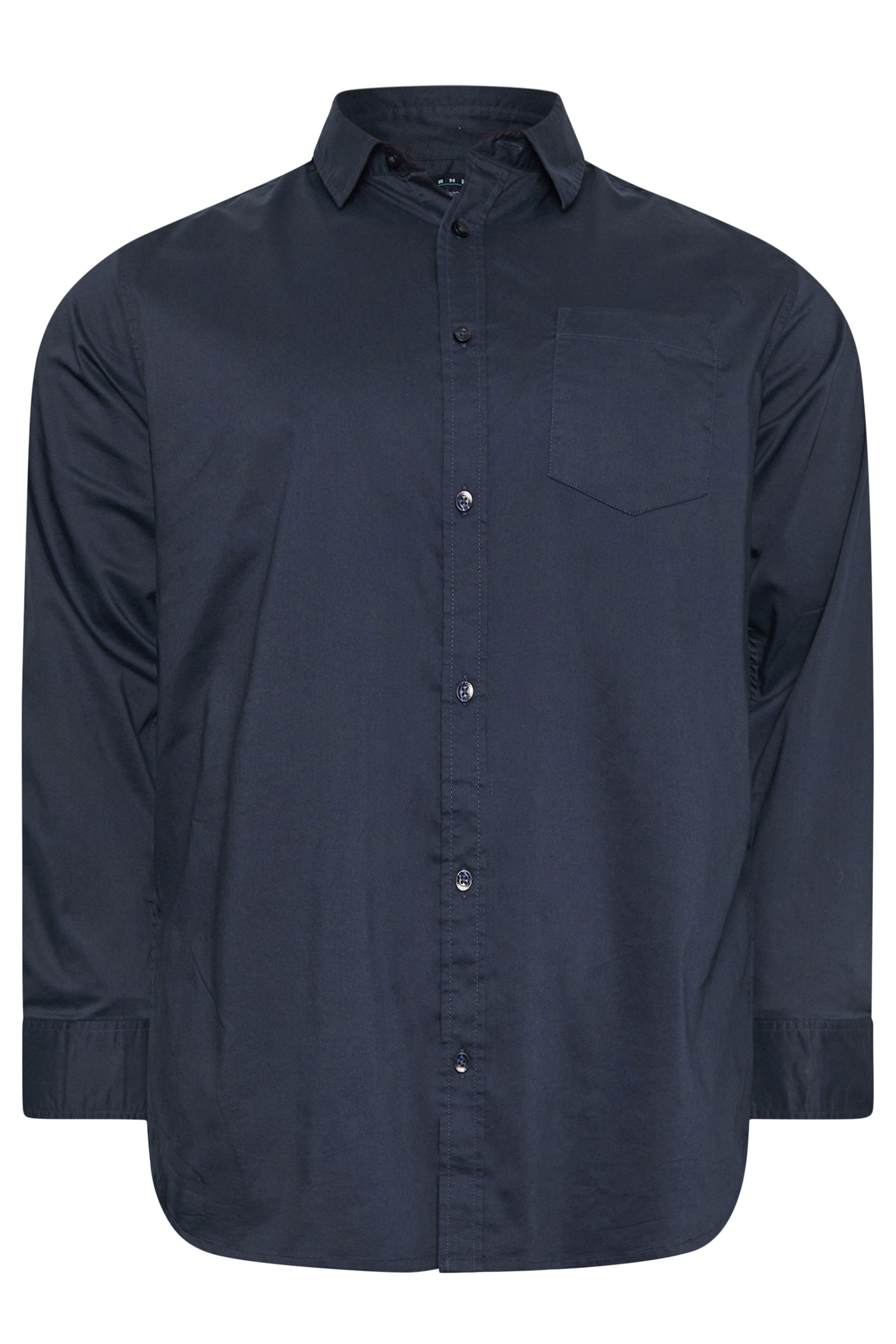 BadRhino Big & Tall Navy Blue Stretch Long Sleeve Shirt | BadRhino 7