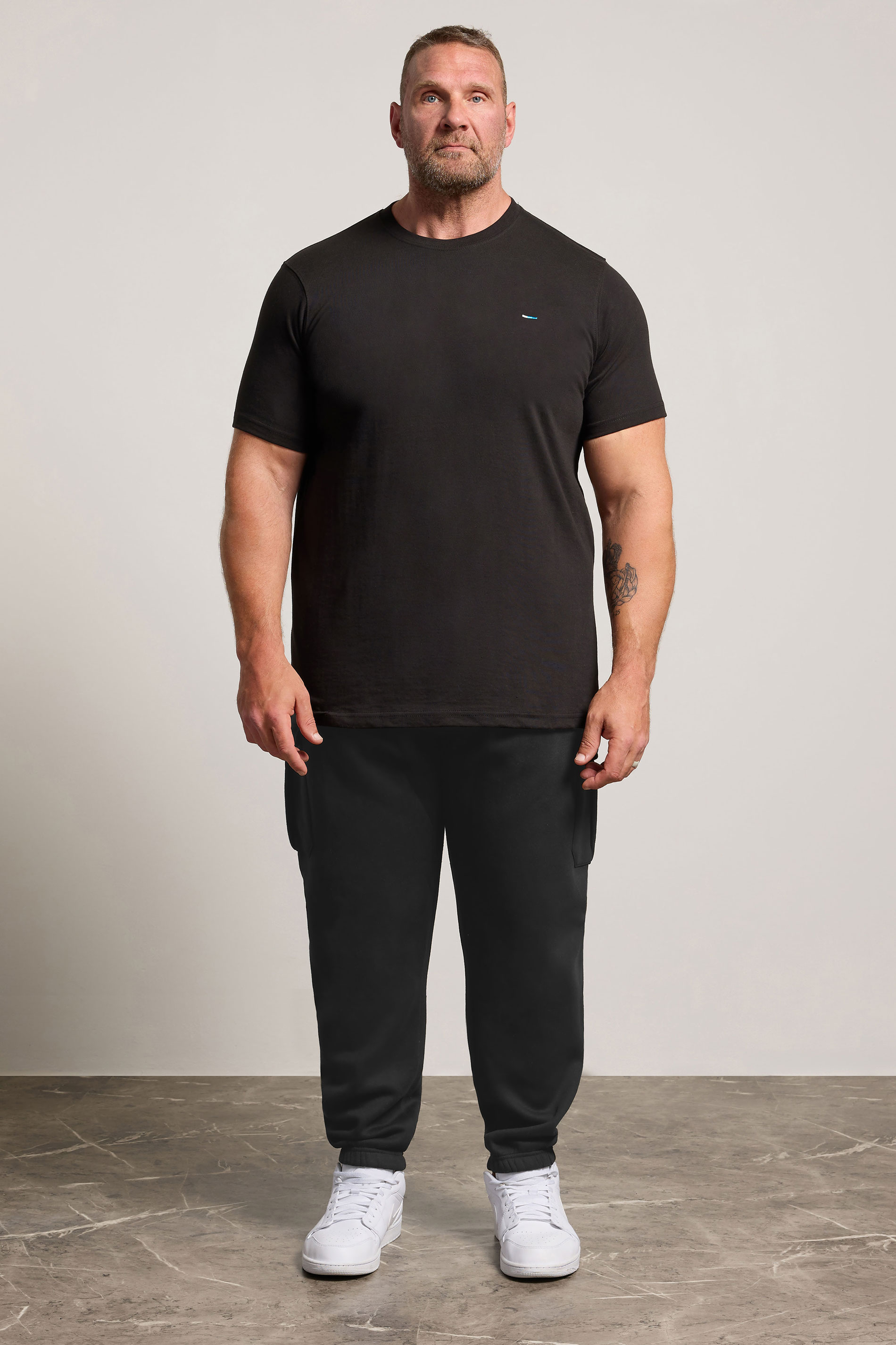 BadRhino Big & Tall Black Essential Cargo Joggers | BadRhino 1