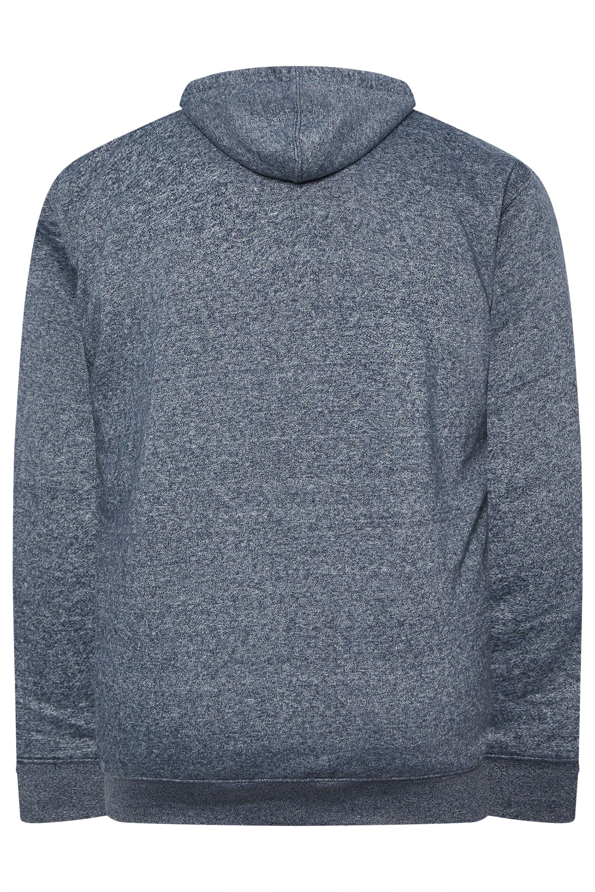 KAM Big & Tall Navy Blue Lumberjack Fleece Lined Hoodie | BadRhino 2