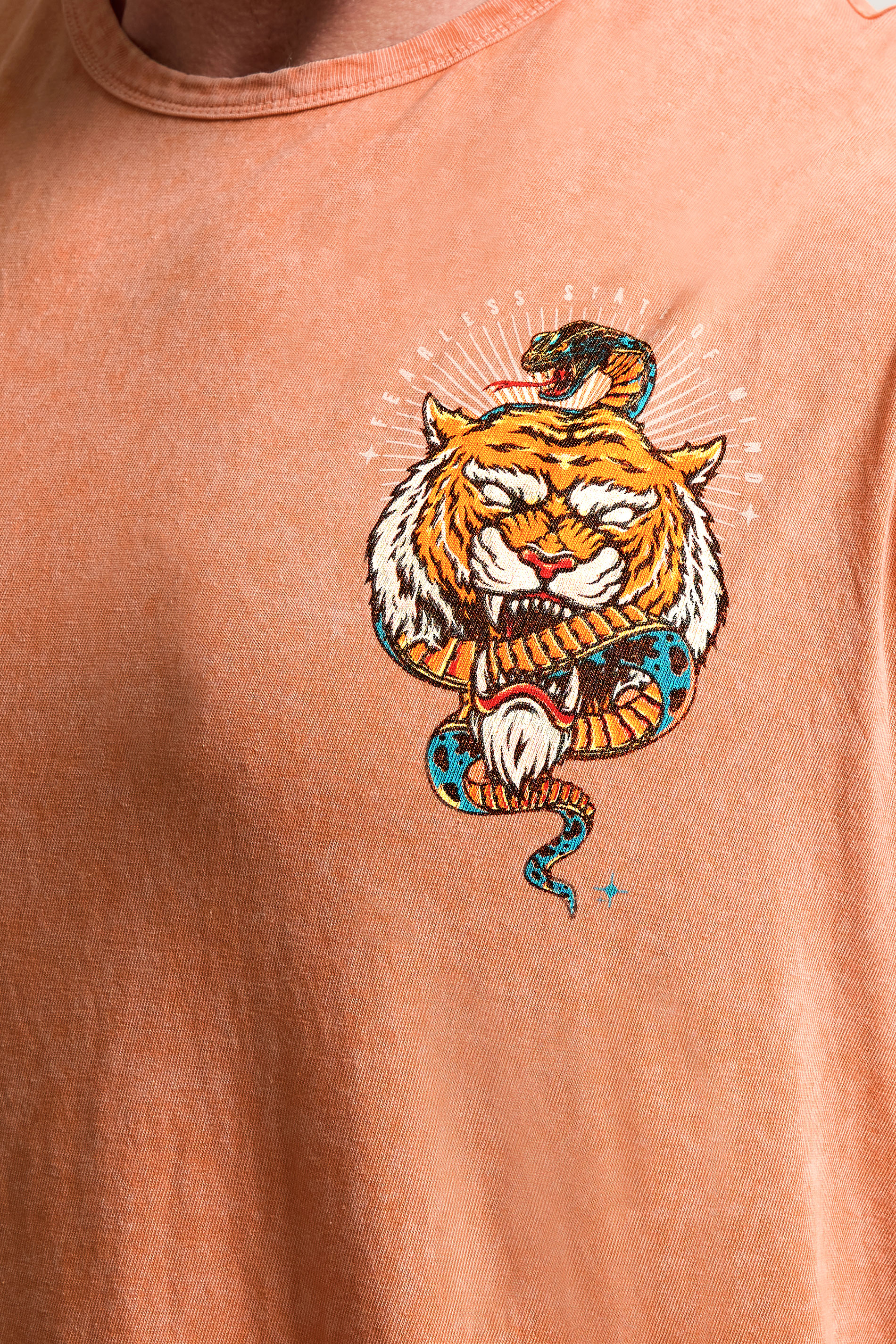 BadRhino Big & Tall Orange Acid Wash Tiger Vest | BadRhino 5