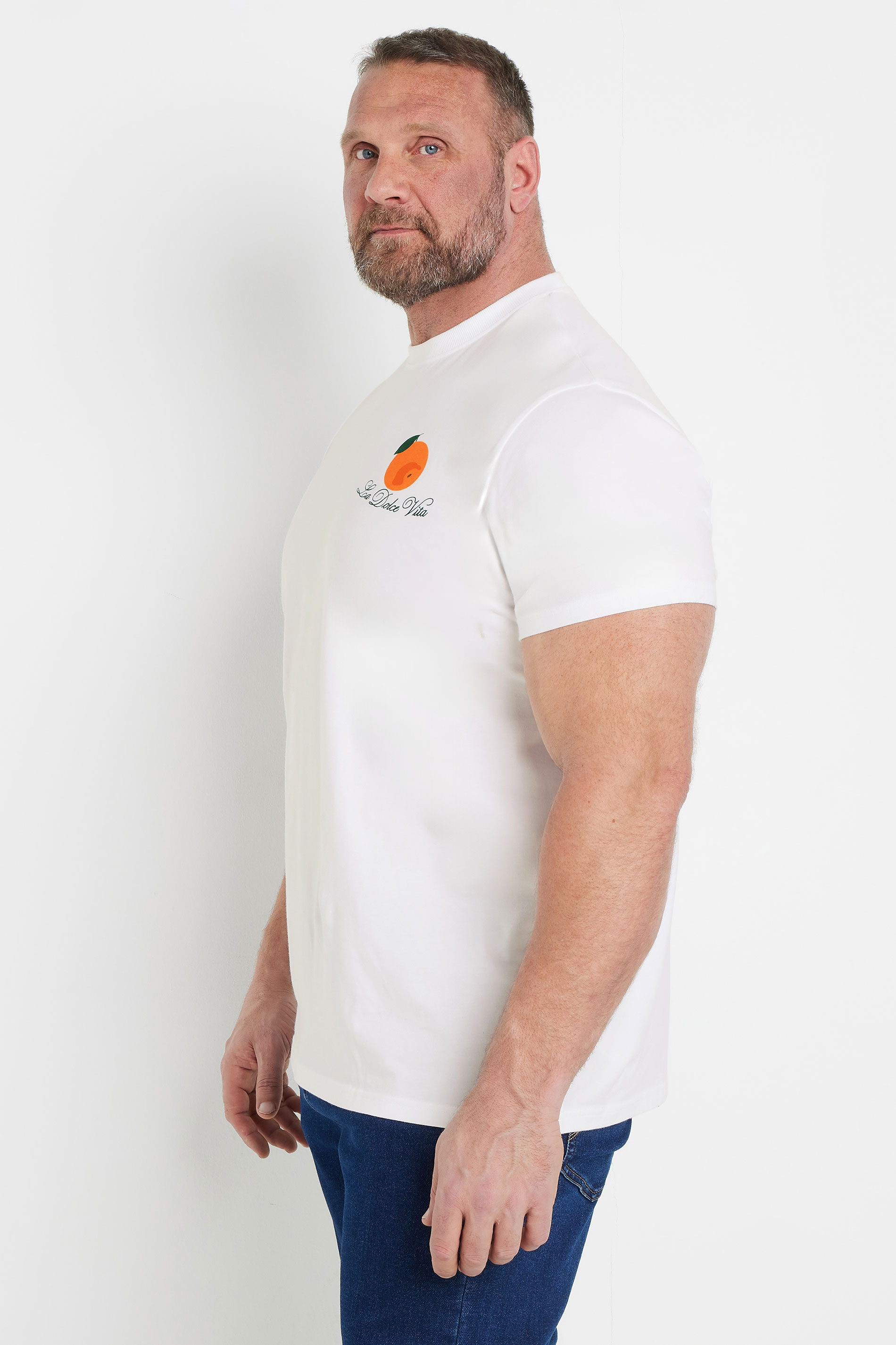 BadRhino Big & Tall White 'La Dolce Vita' Graphic T-Shirt | BadRhino 5