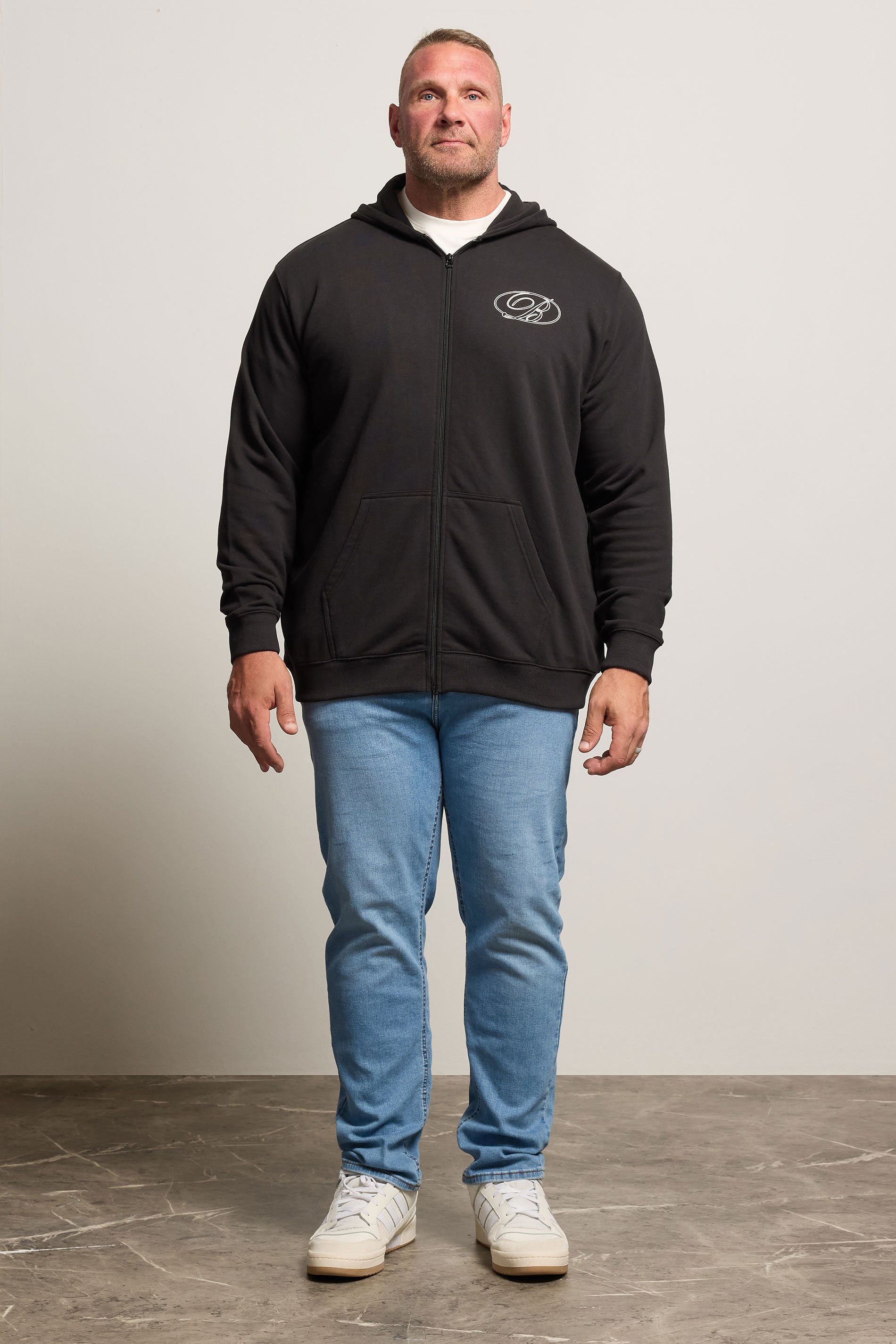 BadRhino Big & Tall Black Zip Up Worldwide Hoodie | BadRhino 2