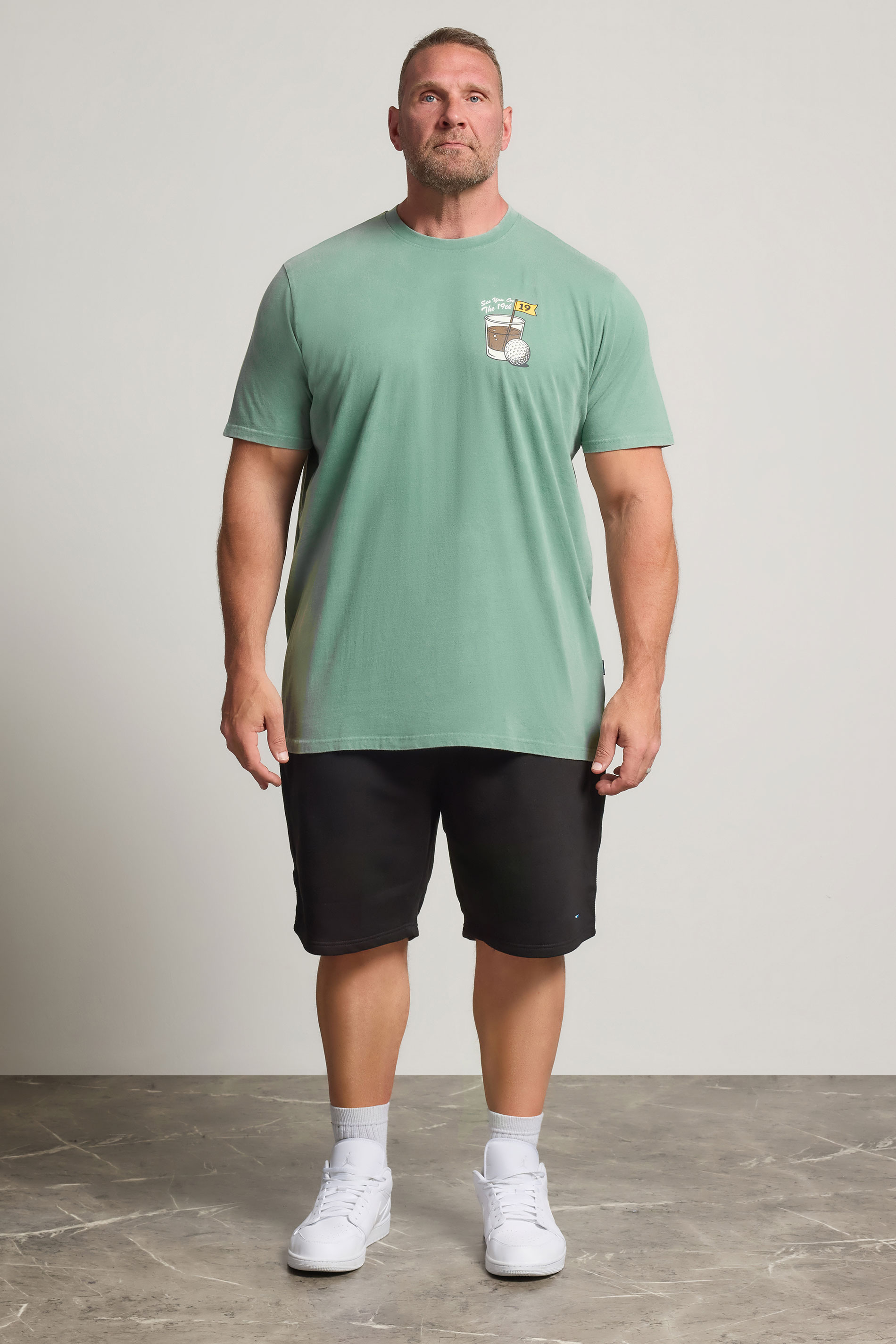 BadRhino Big & Tall Green Extra Long Pigment Dye Golf Graphic T-Shirt | BadRhino 1