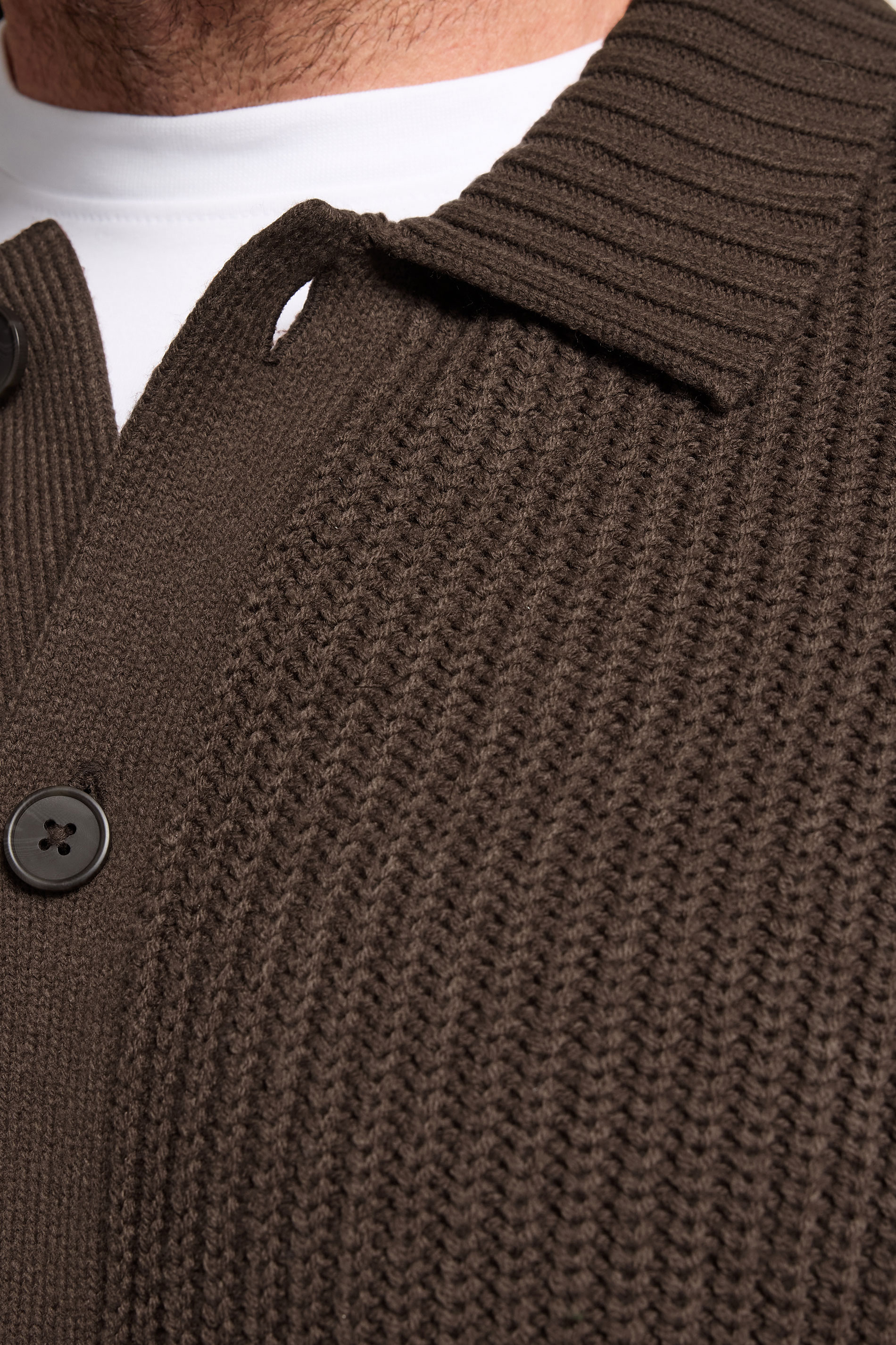 BadRhino Big & Tall Brown Long Sleeve Knitted Shirt | BadRhino 4