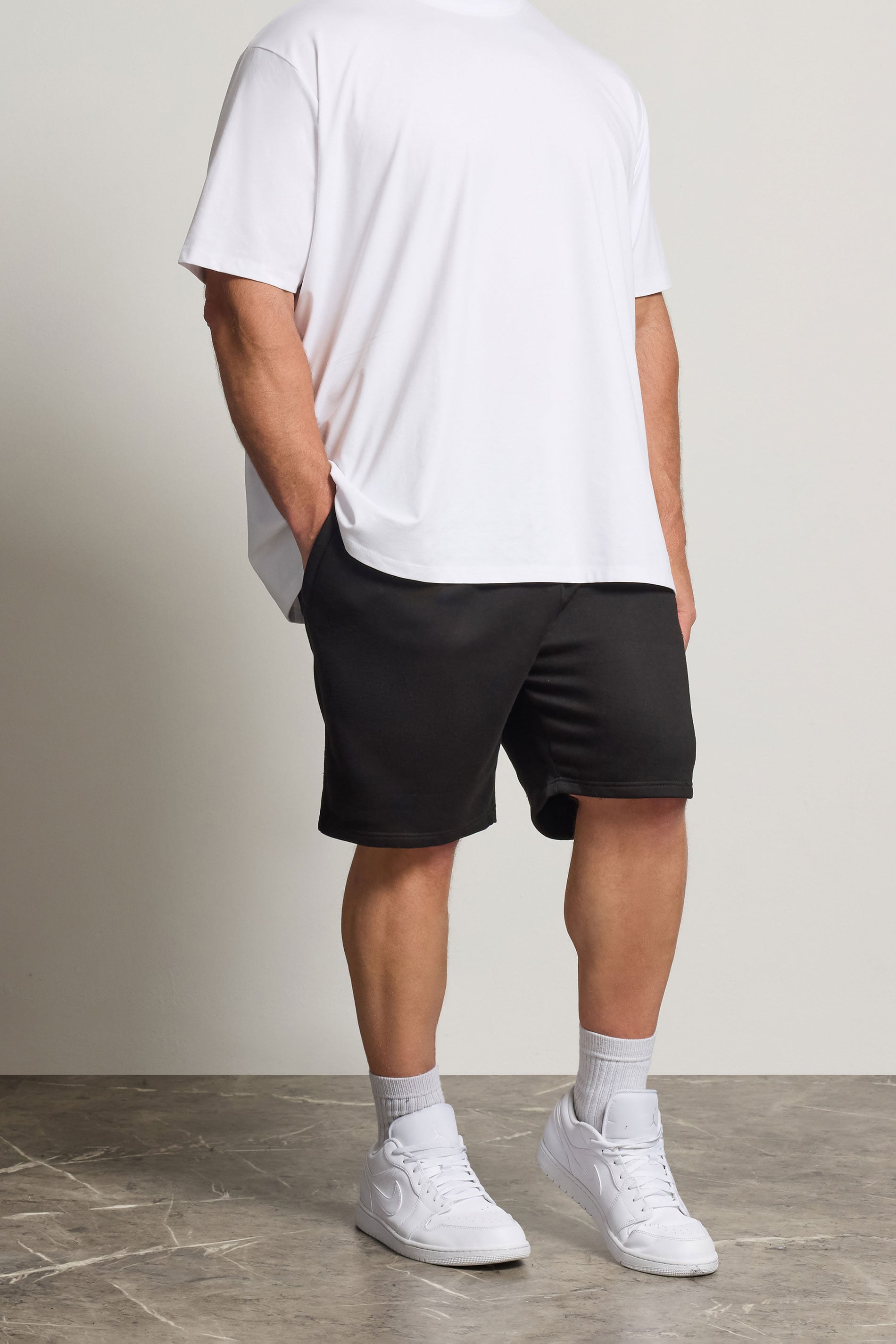 BadRhino Big & Tall Black Zip Pocket Jogger Shorts | BadRhino 3