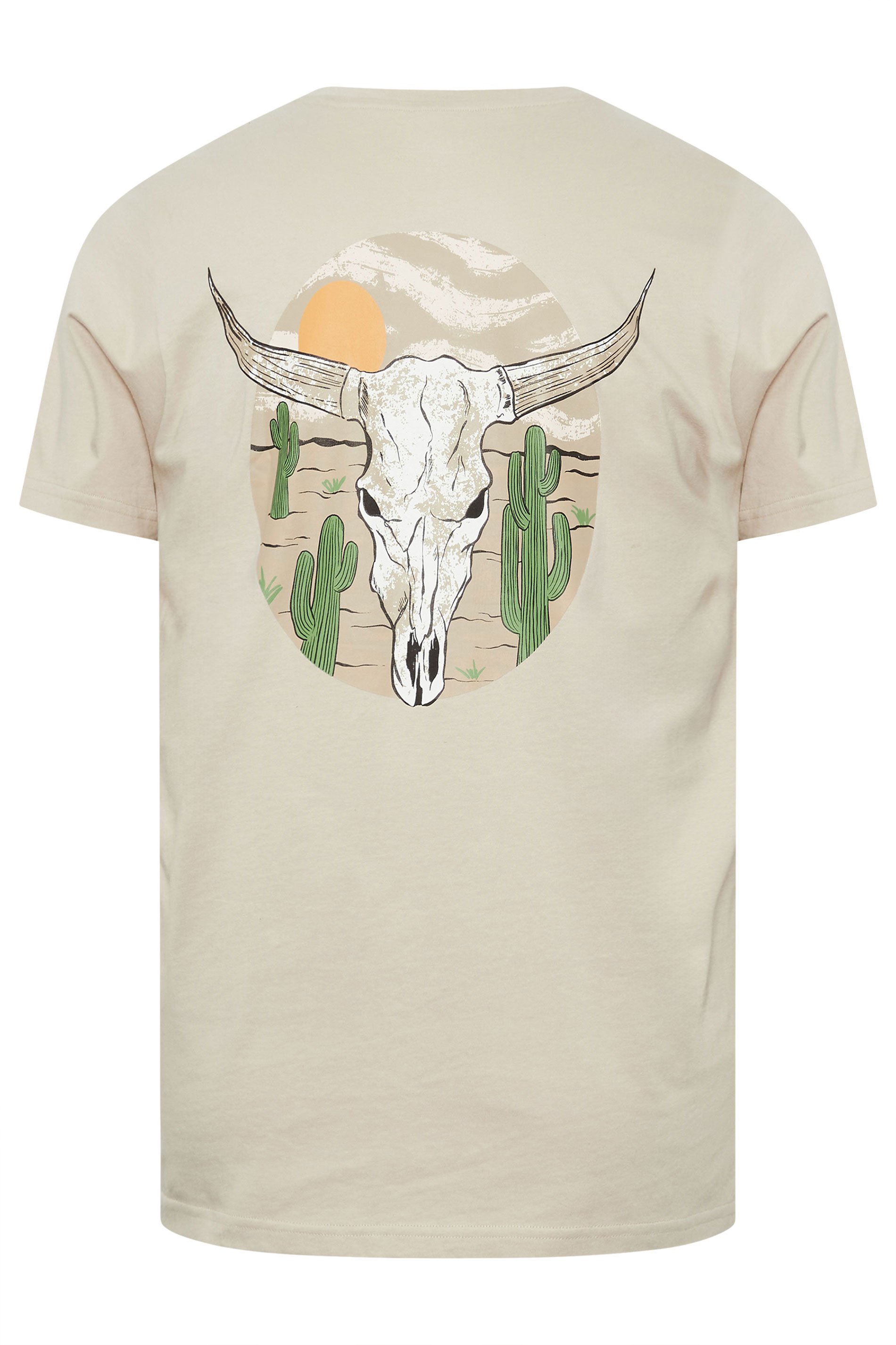 BadRhino Big & Tall Natural Brown Cow Skull Graphic T-Shirt | BadRhino 8