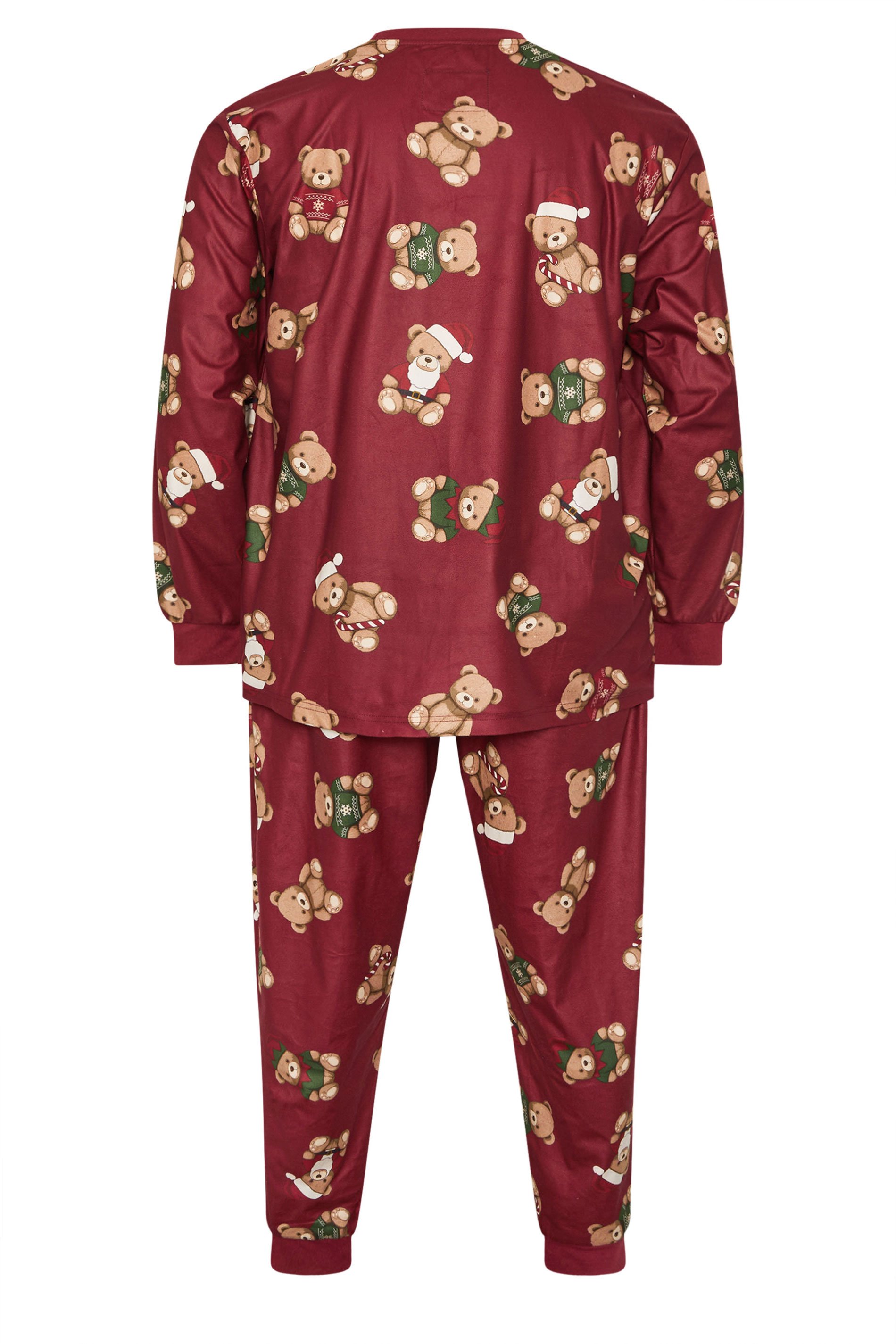 BadRhino Big & Tall Red Teddy Bear Pyjama Set | BadRhino 3