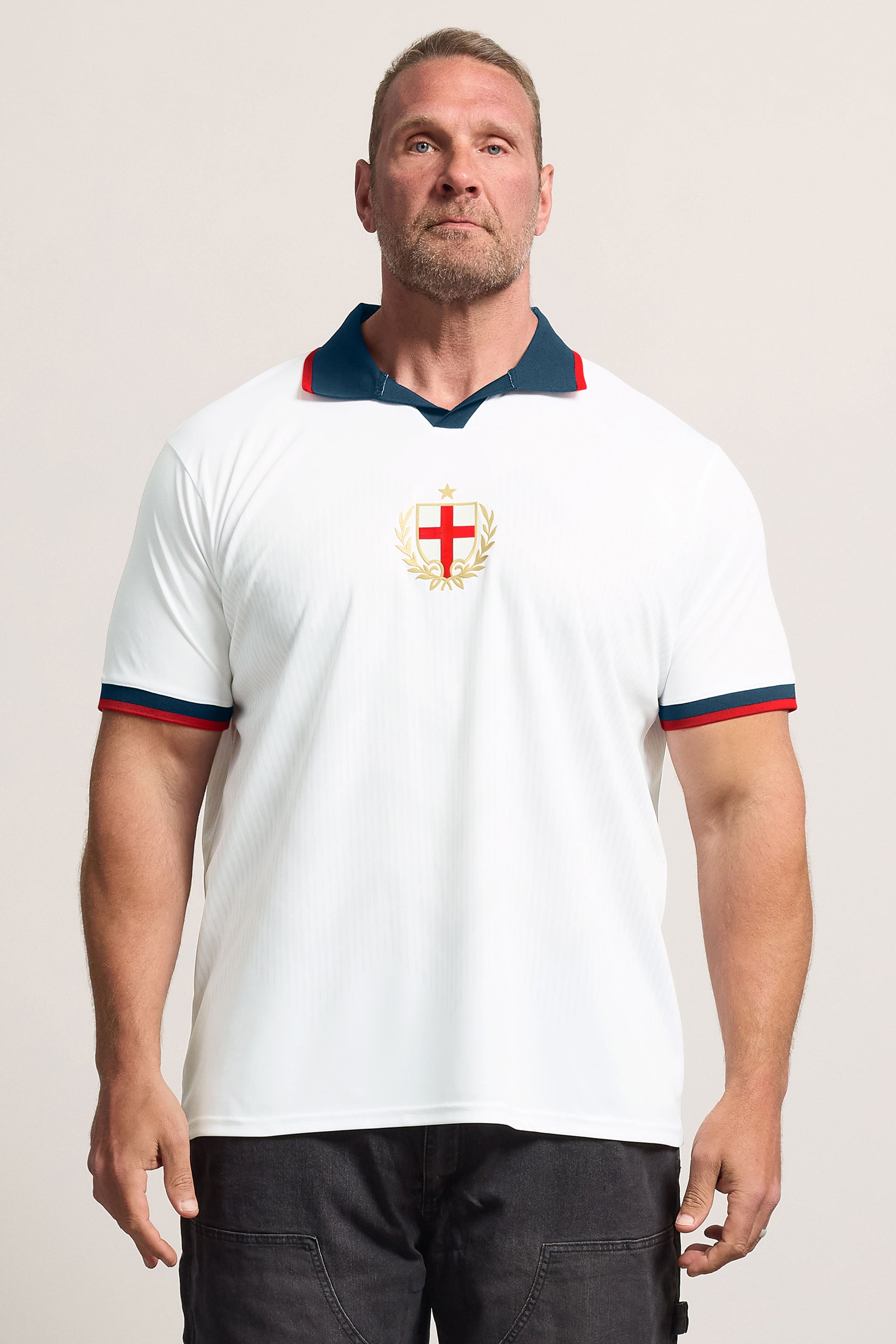 BadRhino Big & Tall White England Football Polo Shirt | BadRhino 1