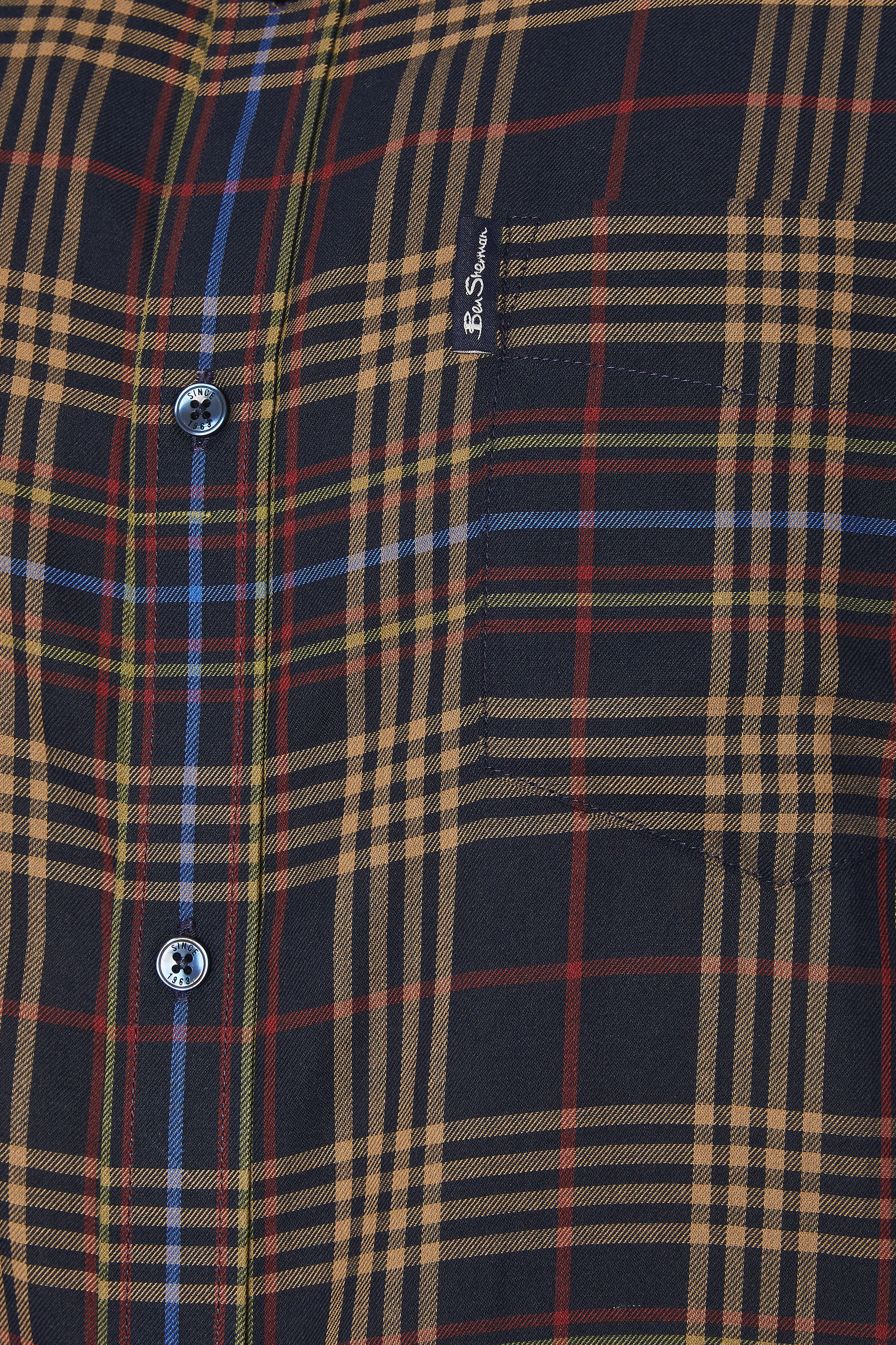 BEN SHERMAN Big & Tall Navy Blue Check Shirt | BadRhino 3