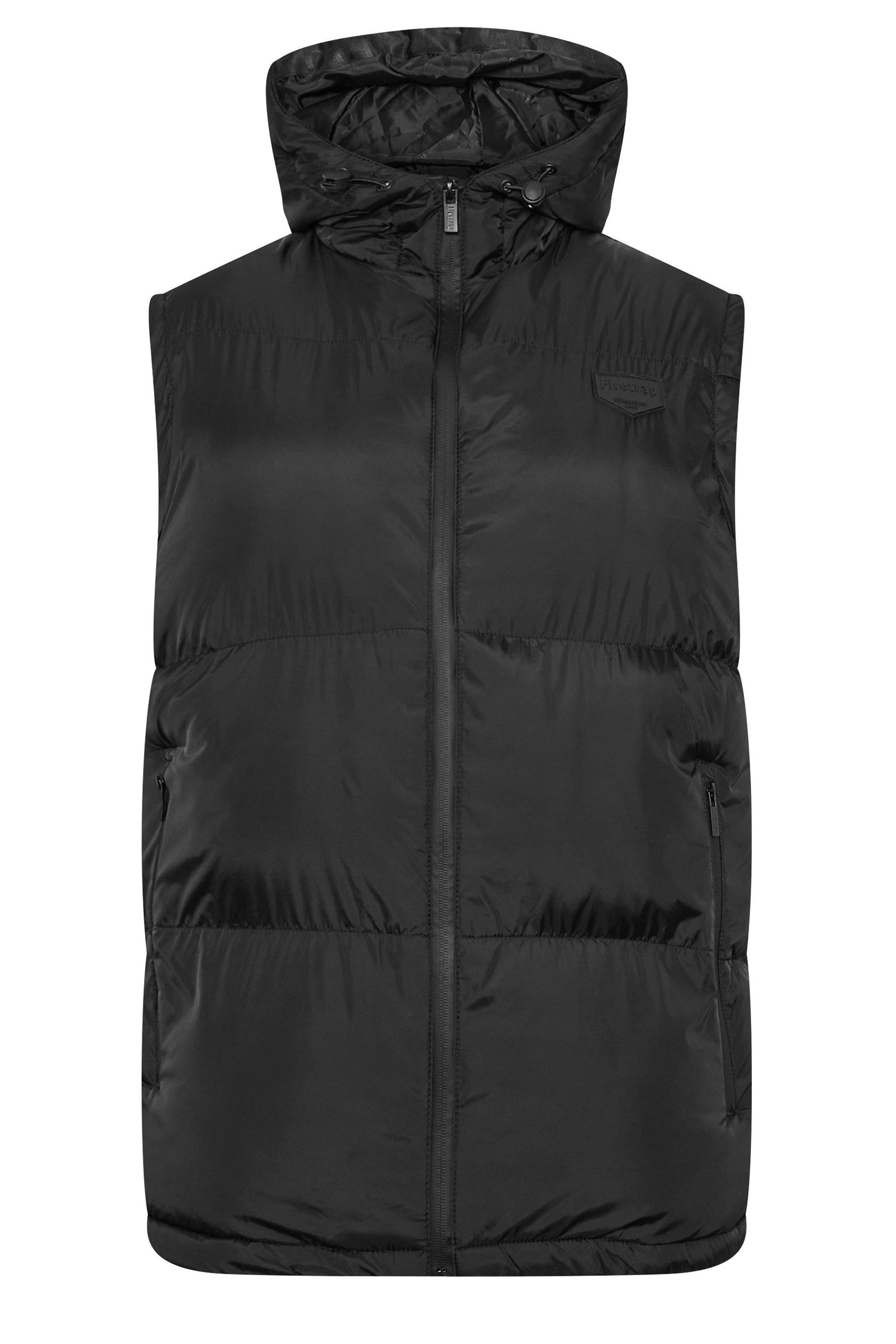 FIRETRAP Big & Tall Black Puffer Gilet | BadRhino 5